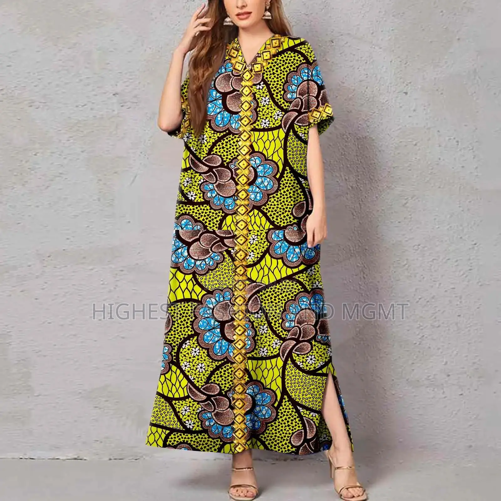 Embroidered Print Dress