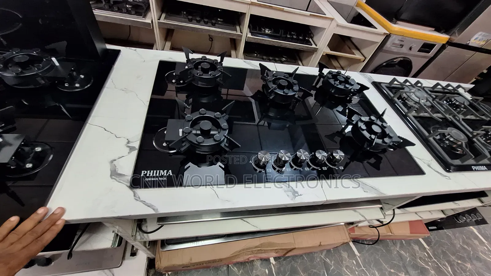High Quality Phima 90cm Folding 5burners Full Automatic Cabinet Gas