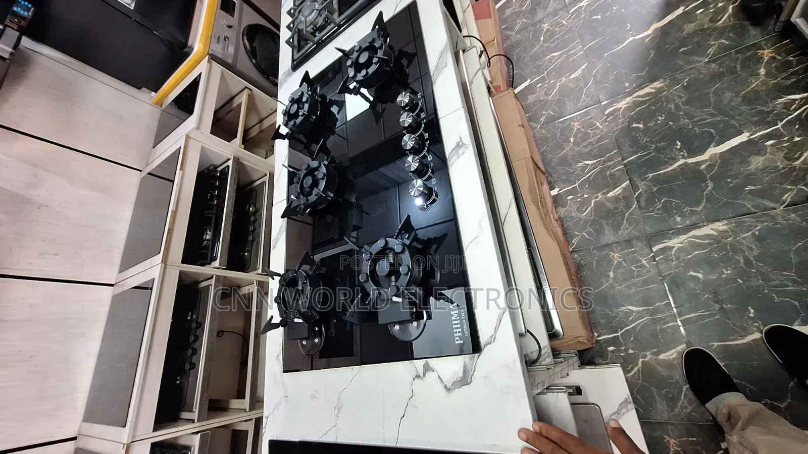 High Quality Phima 90cm Folding 5burners Full Automatic Cabinet Gas
