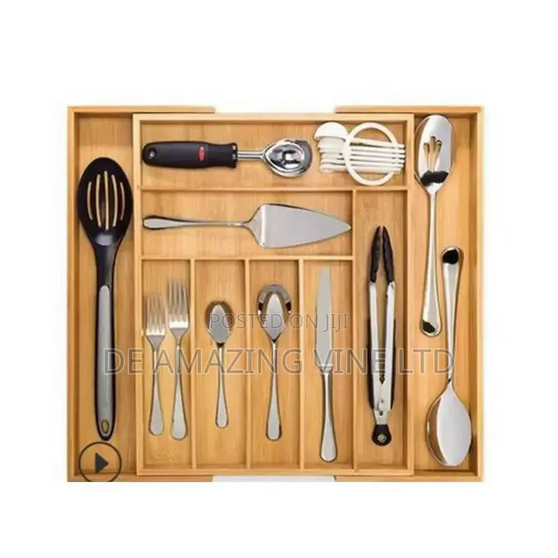 Big Expandable Wooden Cutlery Set