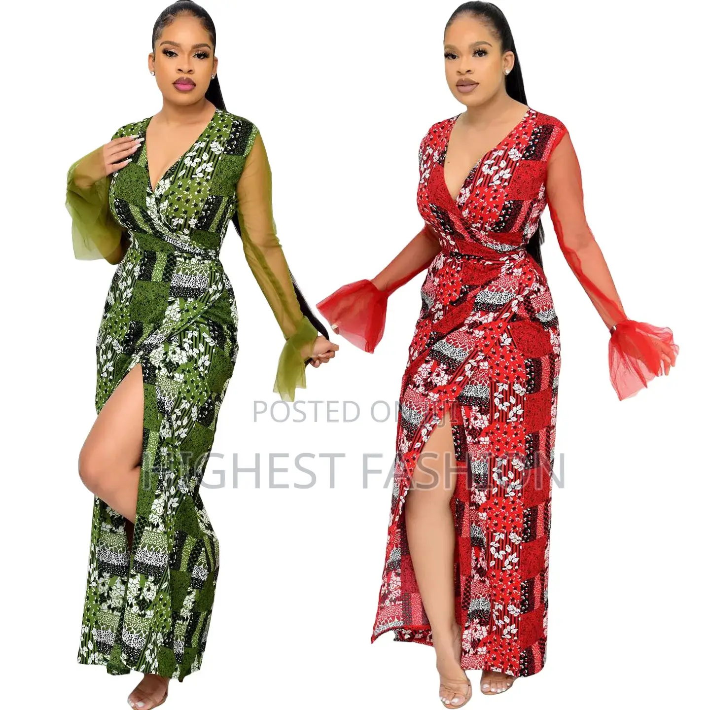 Wrap Print Dress