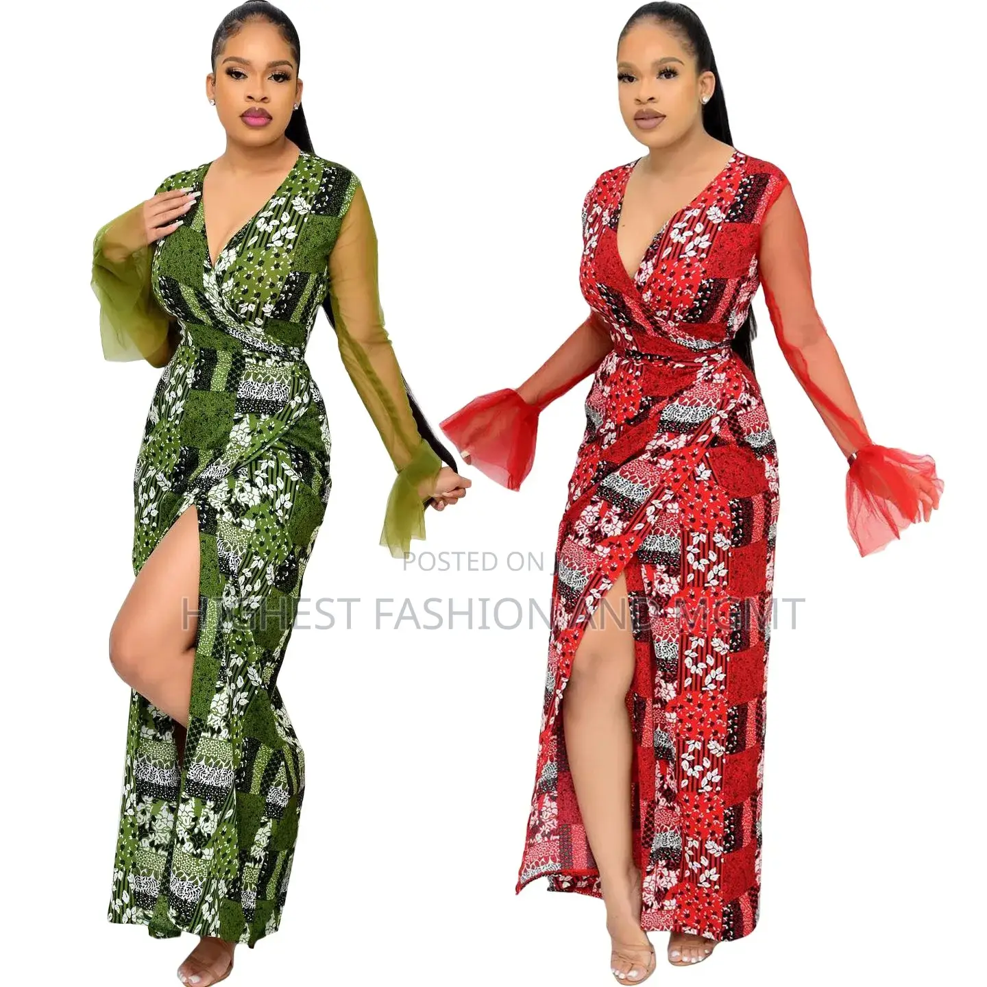 Wrap Print Dress