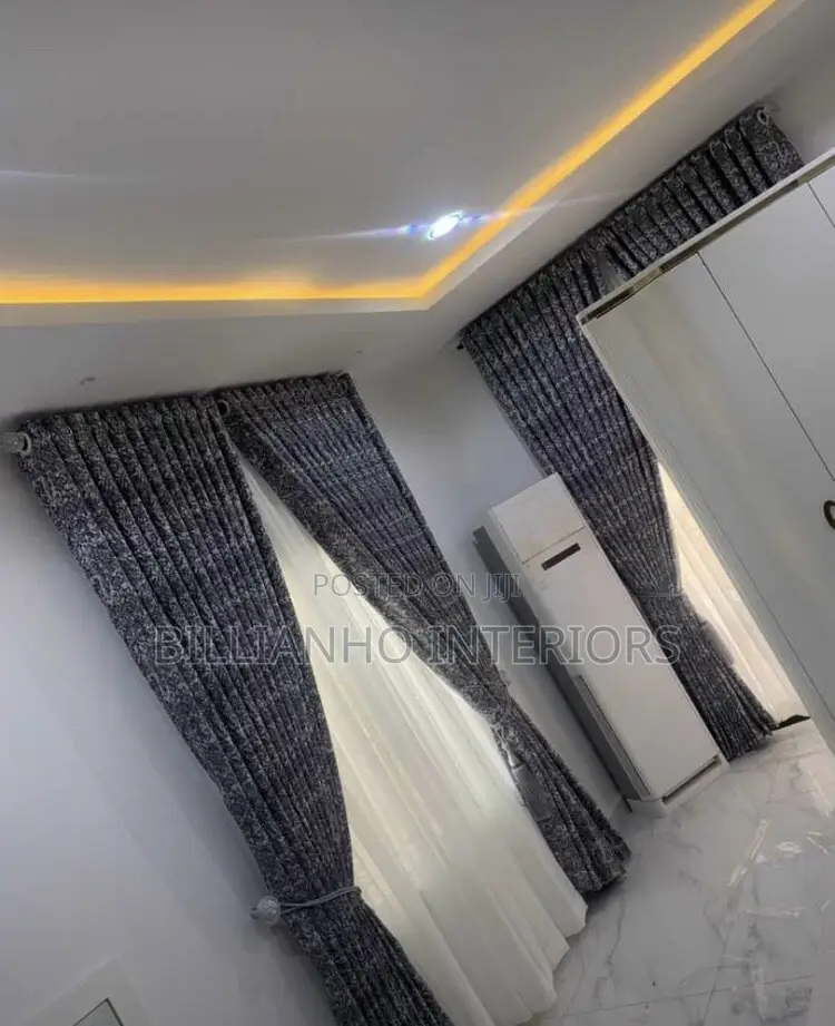 Dark Gray Curtains and a Touch of White