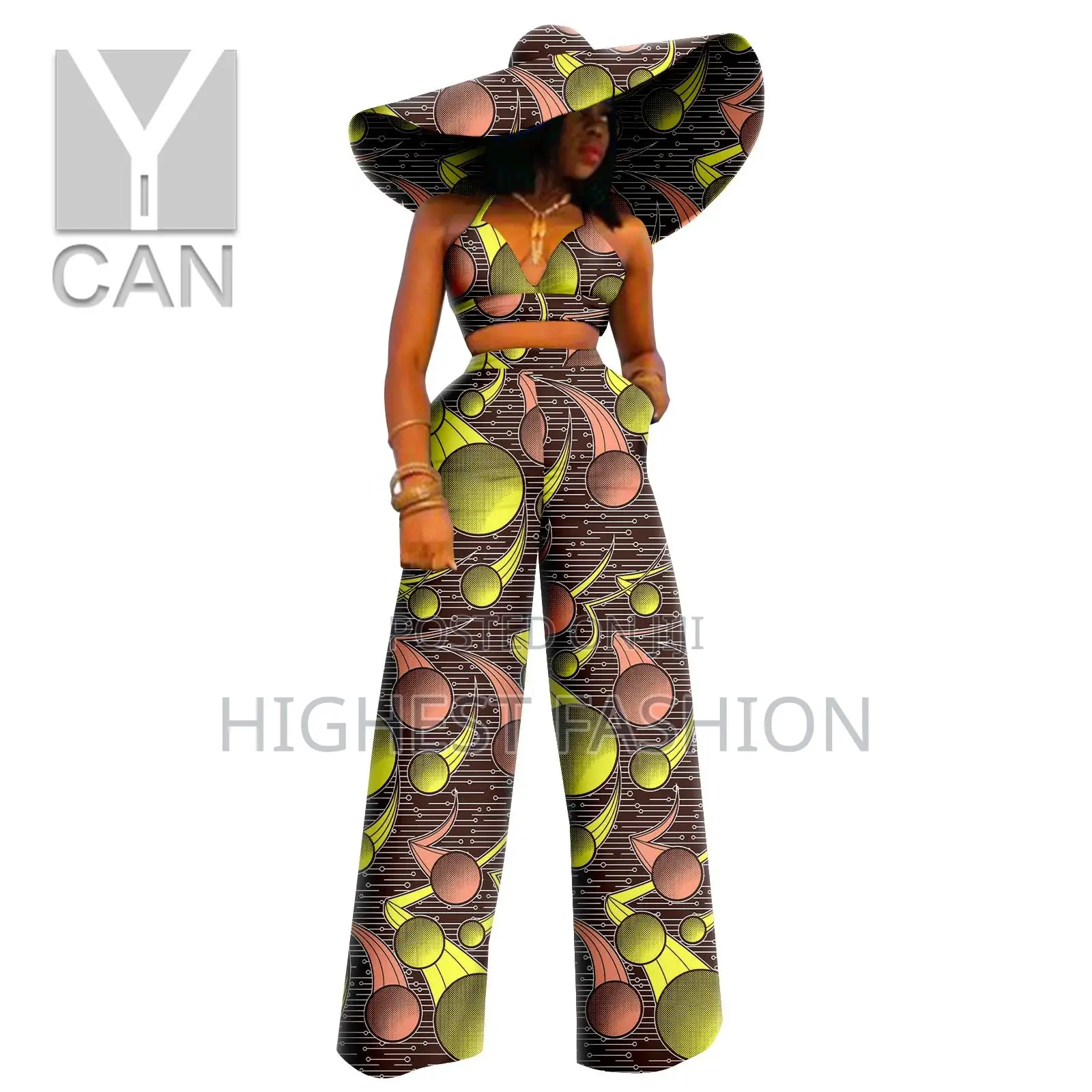 Print Crop Top and Palazzo Pant