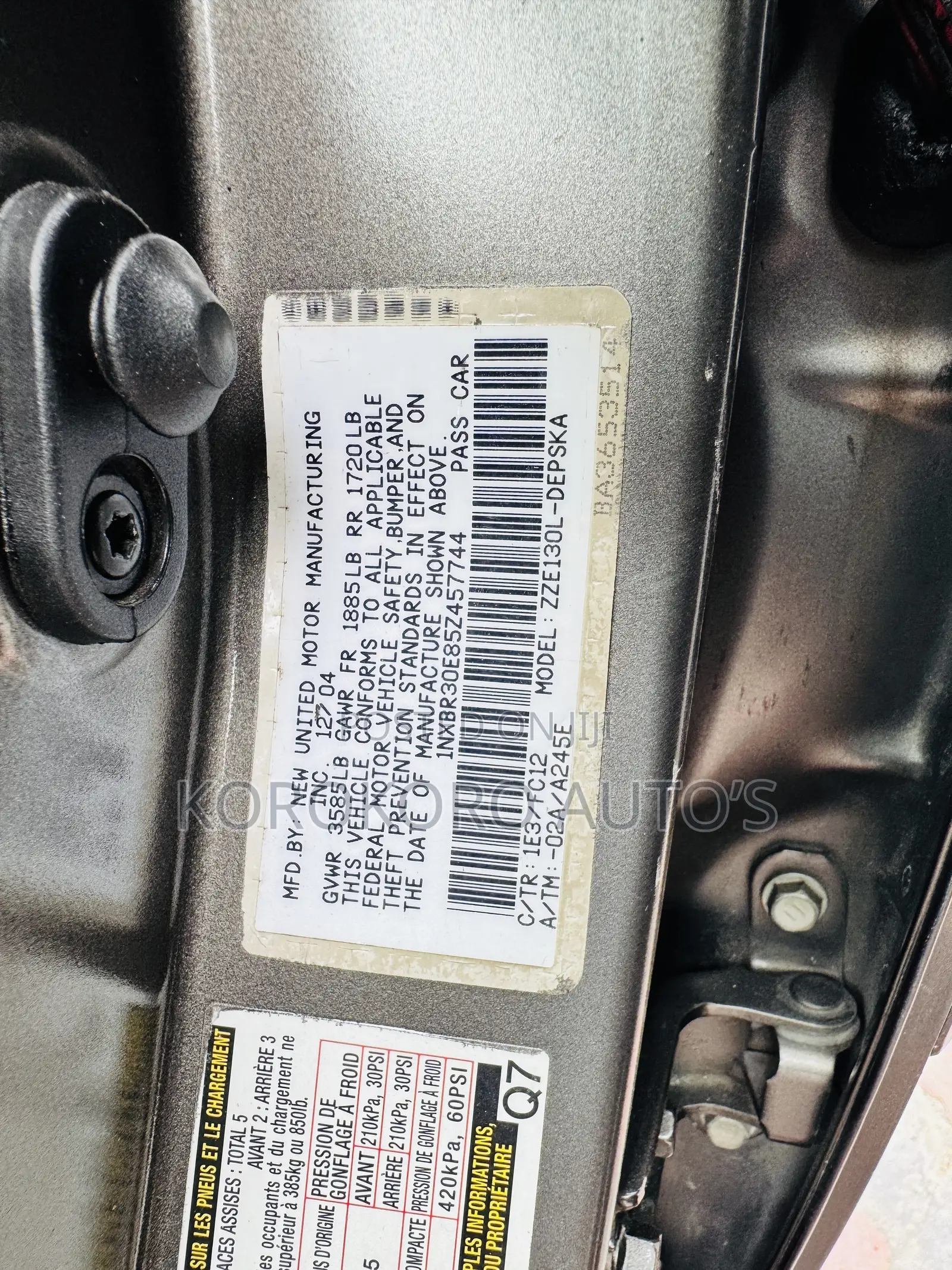 Toyota Corolla S 2005 Gray