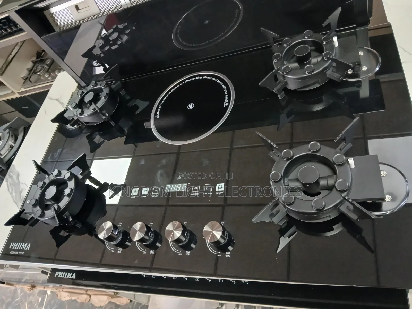 New Phima Inbuilt 4 Gas 1 Electric Flip-Up Gas Cooker 60x90cm Copper.