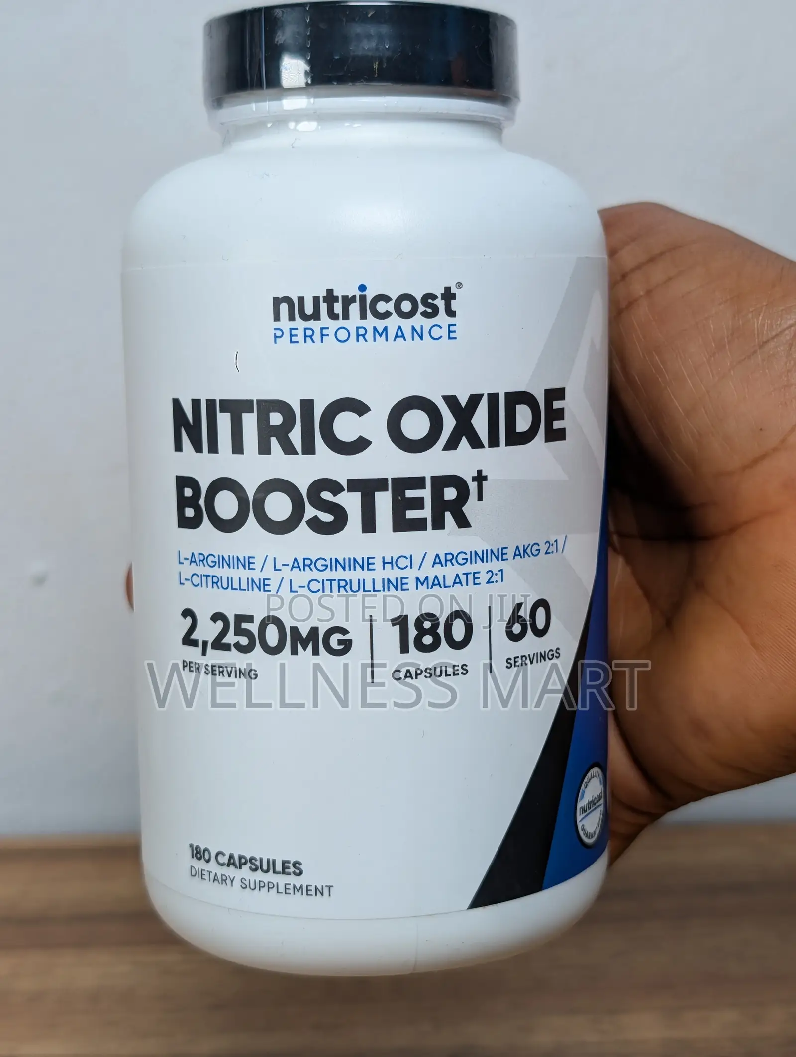 Nutricost Nitric Oxide Booster 2250mg | 180 Caps | 60 Servings |U.S.A