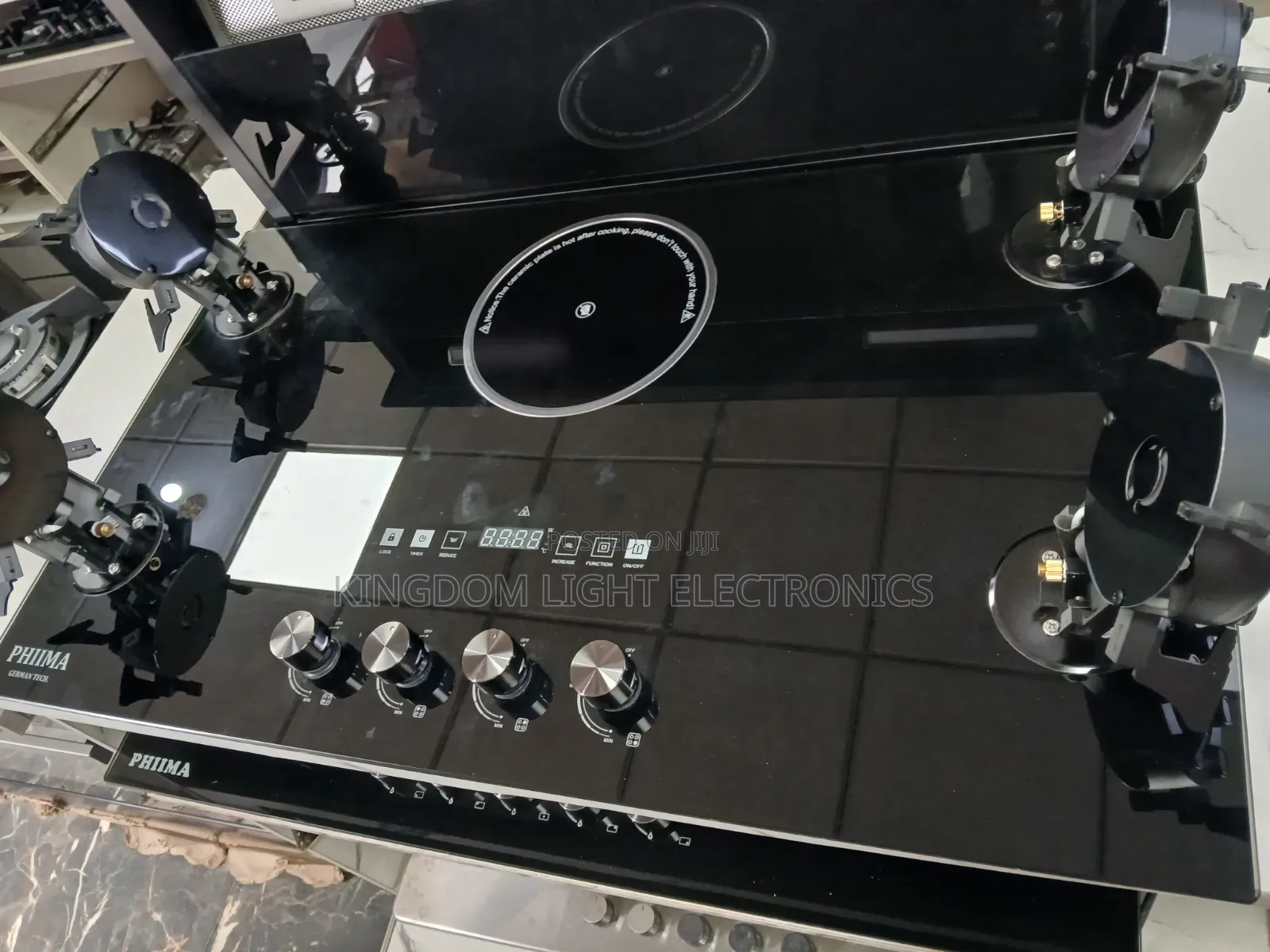 New Phima Inbuilt 4 Gas 1 Electric Flip-Up Gas Cooker 60x90cm Copper.