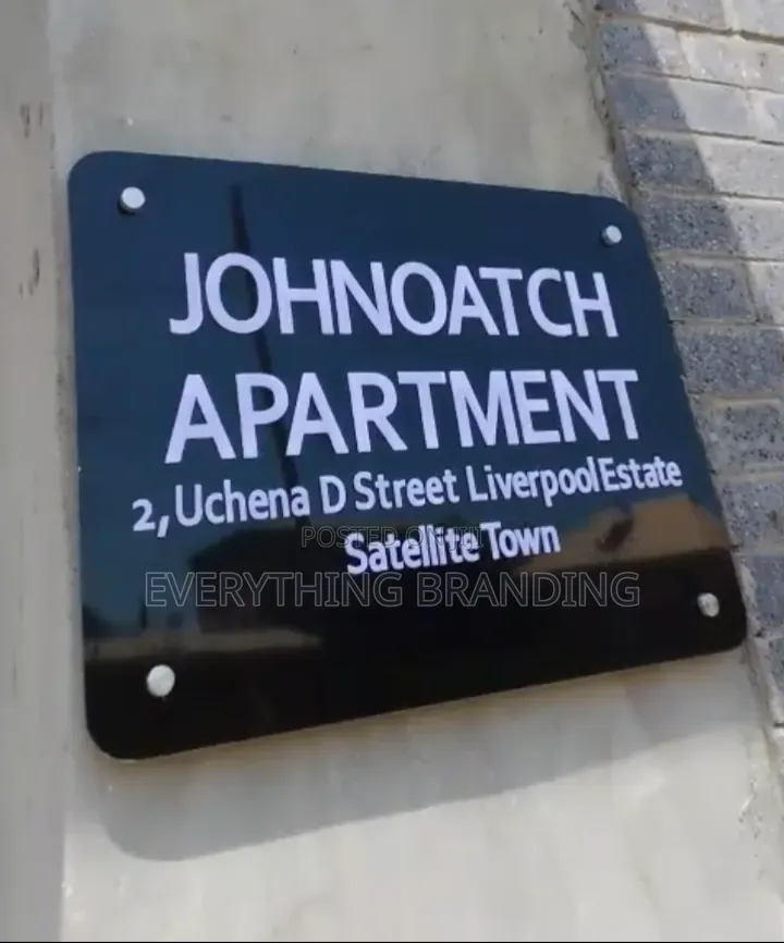 Custom Acrylic House Number Sign for Homes Offices Lagos