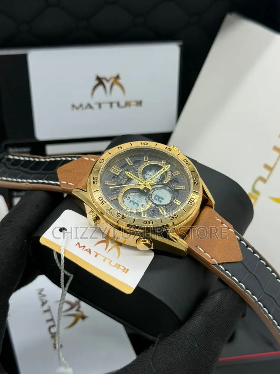 Matturi Quality Men Genuine Leather Wristwatch