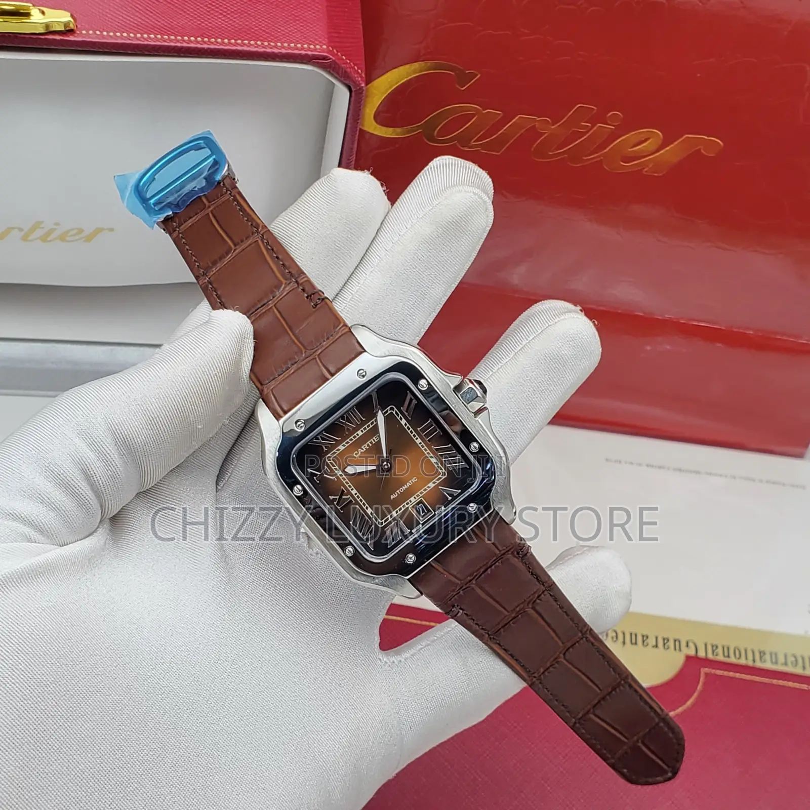 Cartier Quality Men Genuine Leather Wristwatch