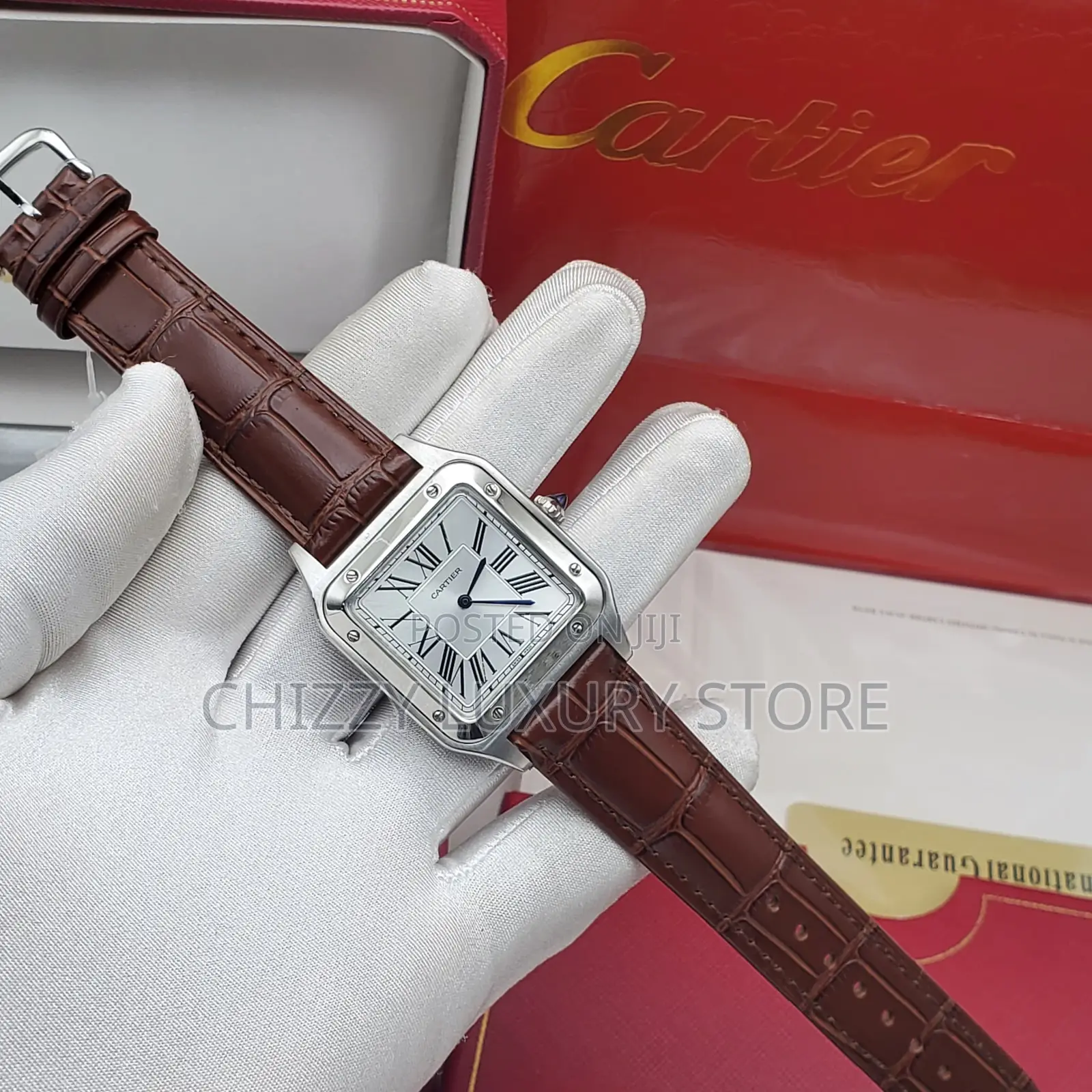 Cartier Quality Men Genuine Leather Wristwatch