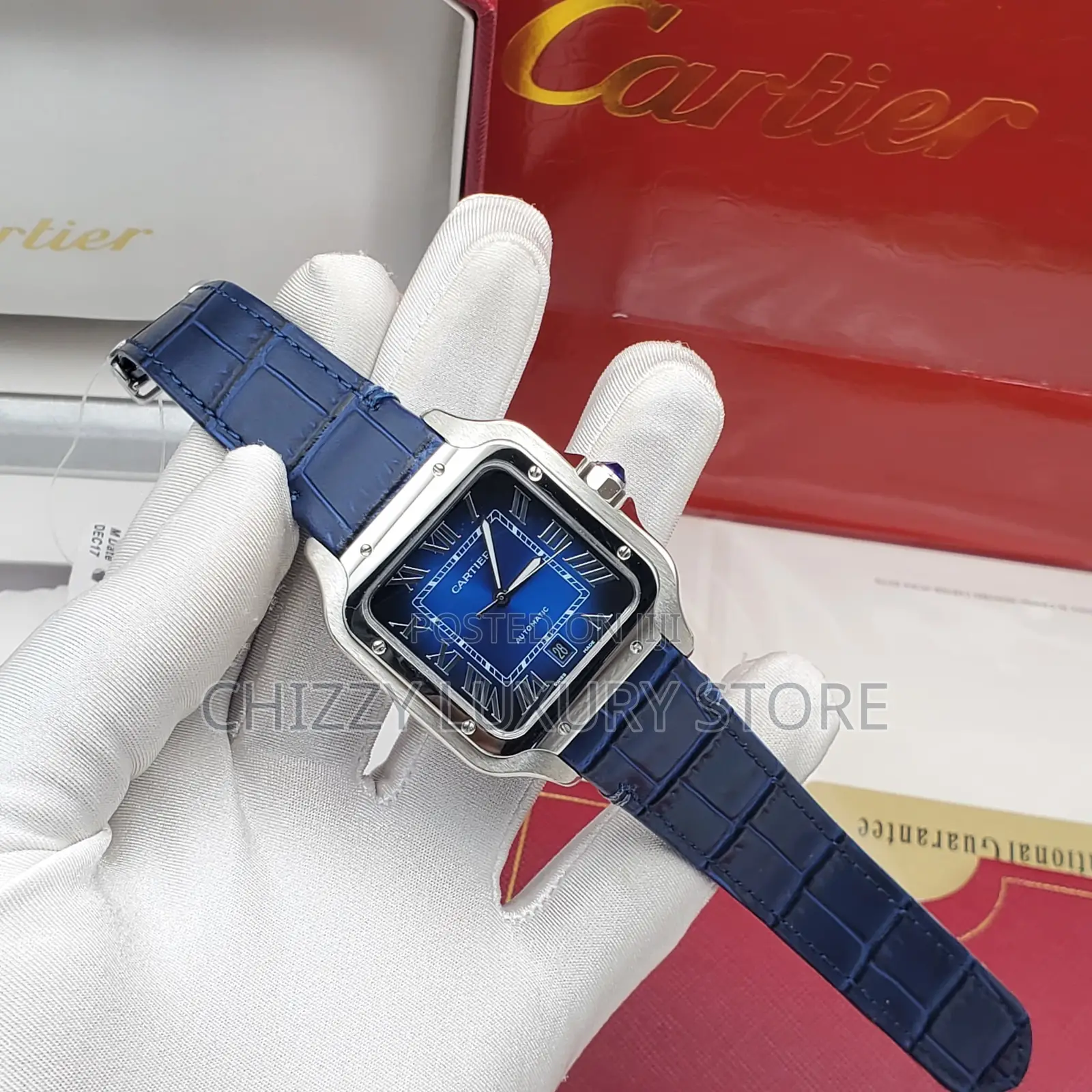 Cartier Quality Men Genuine Leather Wristwatch