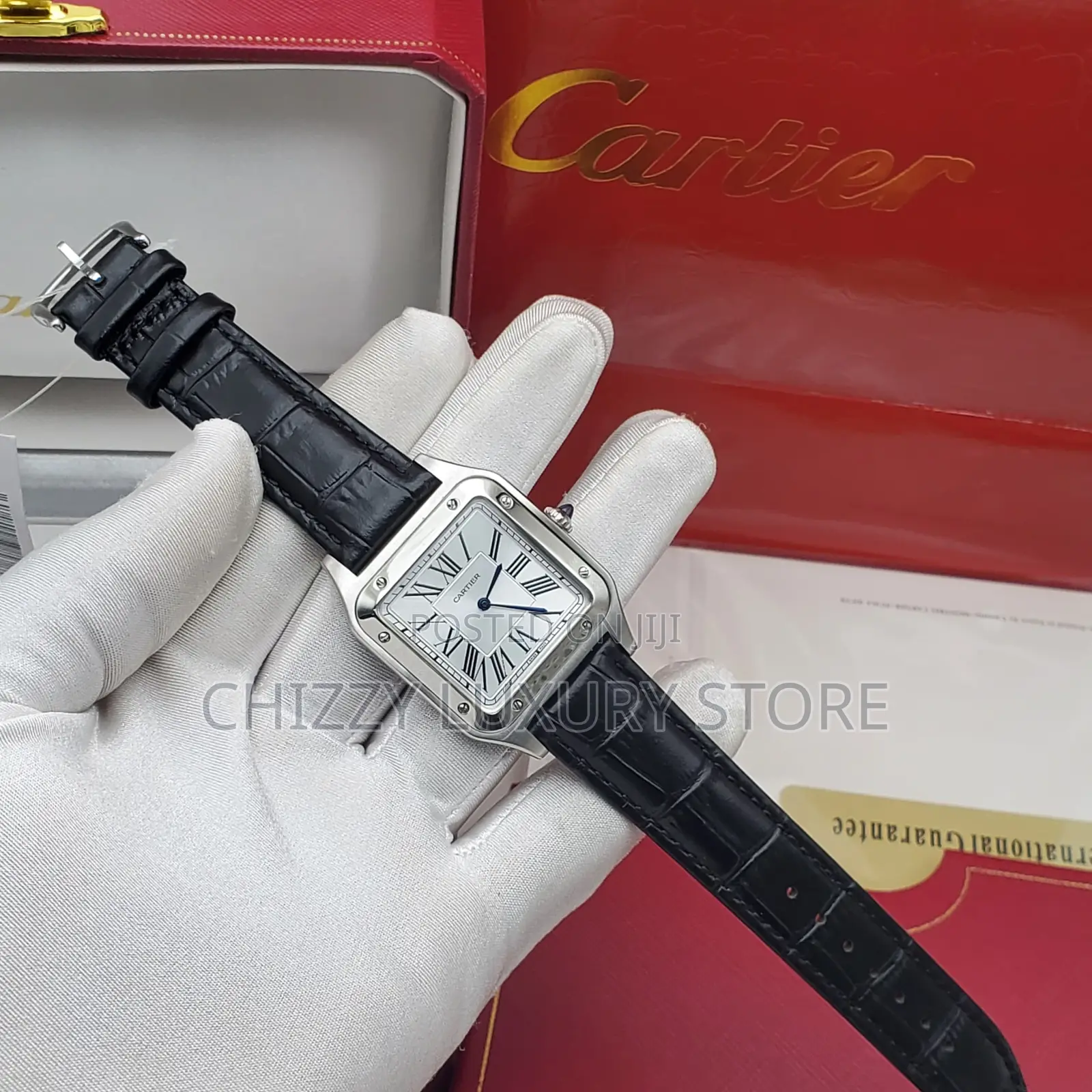 Cartier Quality Men Genuine Leather Wristwatch