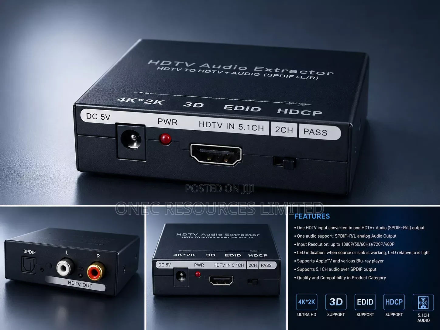 Hdmi to Hdmi With Optical 3.5 Mm Aux Stereo Audio Out