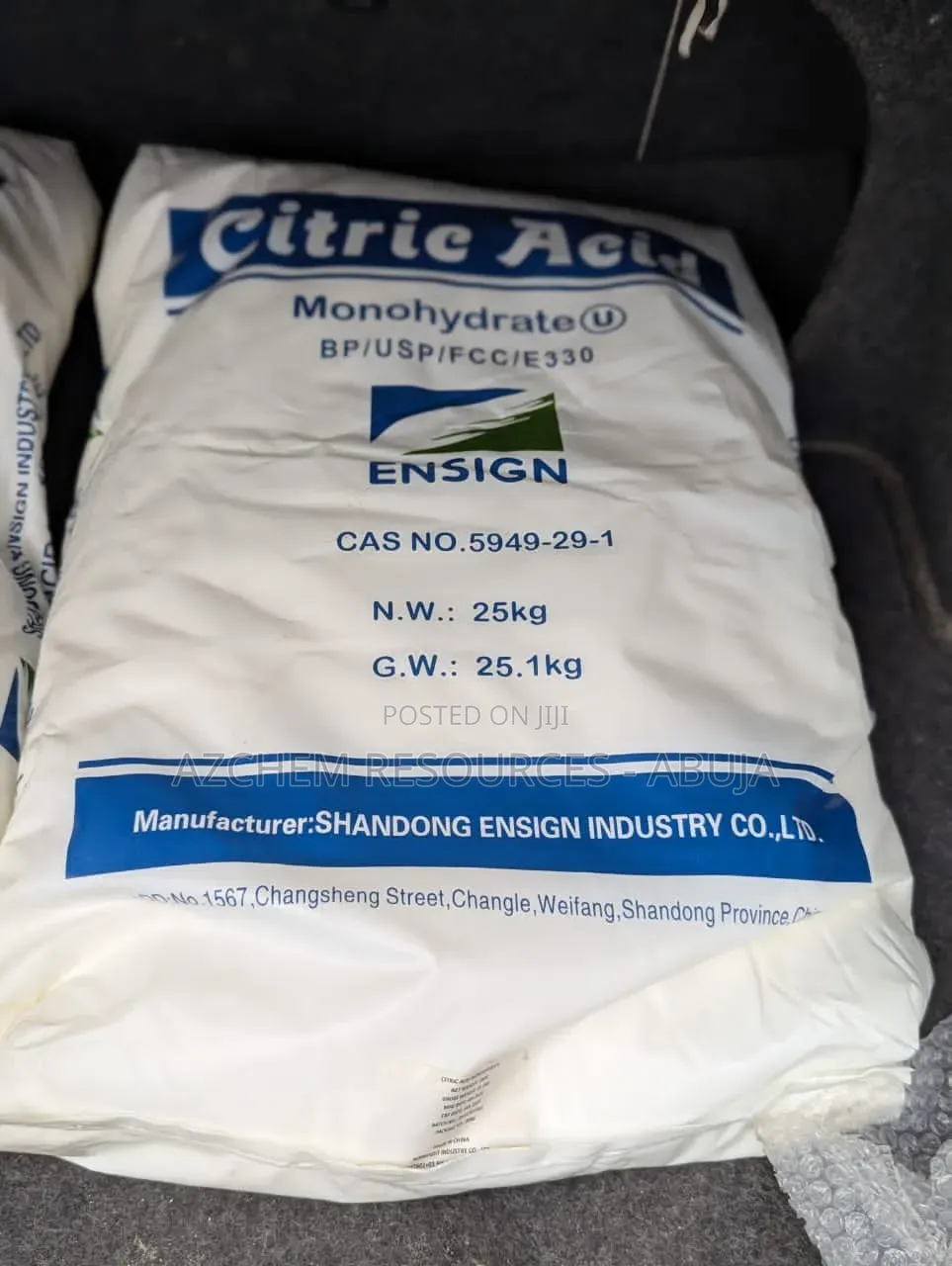 Citric Acid Monohydrate – 25kg Food Pharma Grade