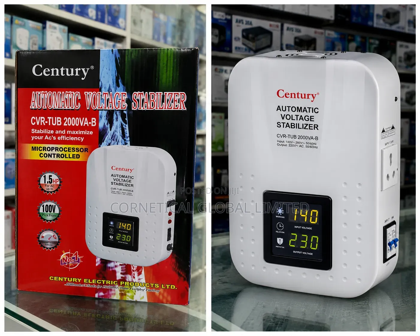 Century Wall Mount Automatic Voltage Stabilizer CVR-Tub 2000va-B