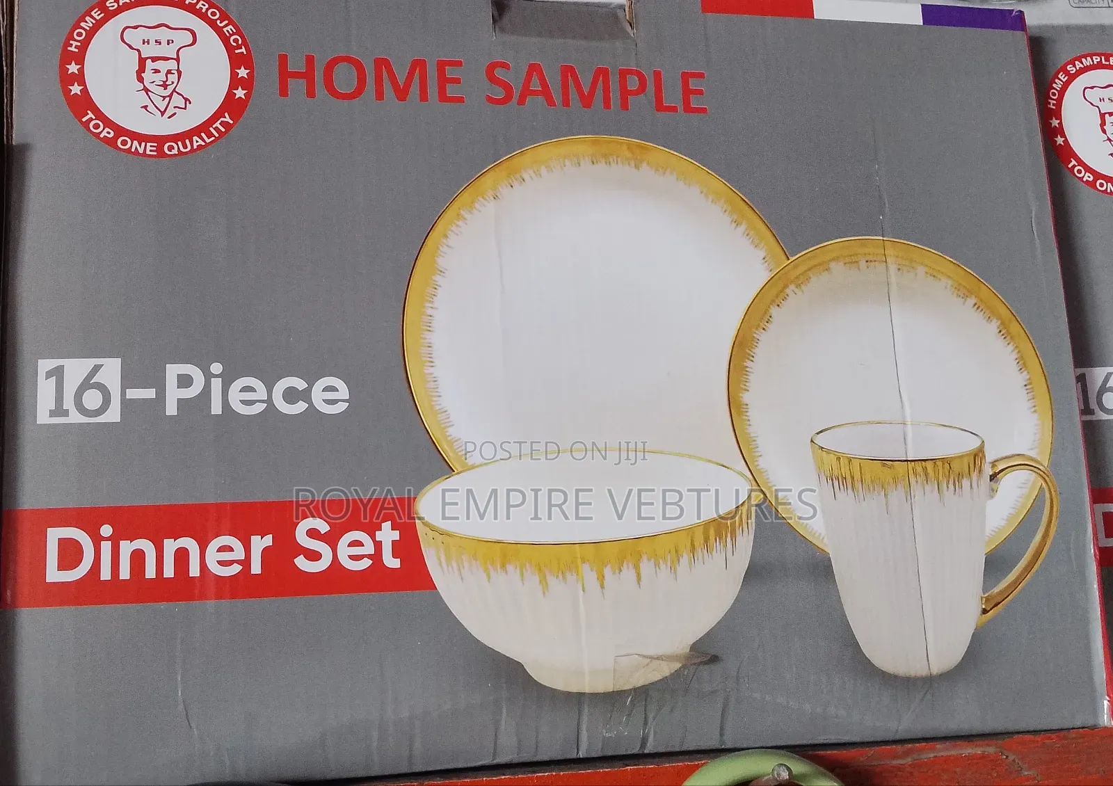 16 Pieces White and Gold Dinner Set(Breakable)