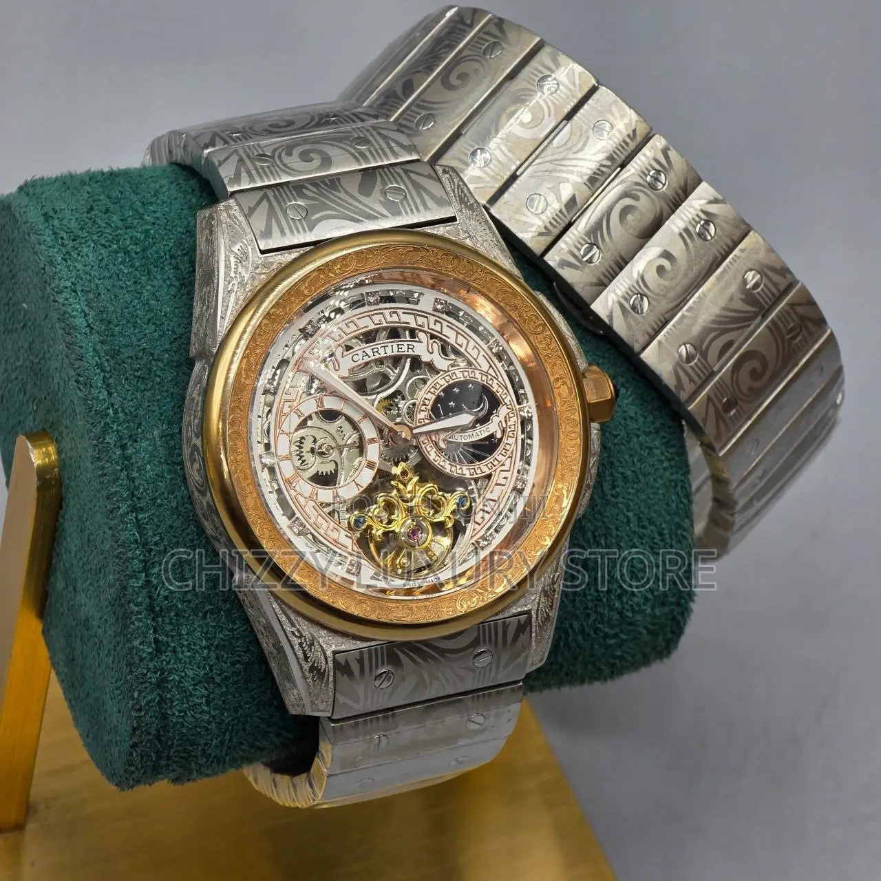 Cartier Quality Luxury Men Chronograph Automatic Engine Wristwatch