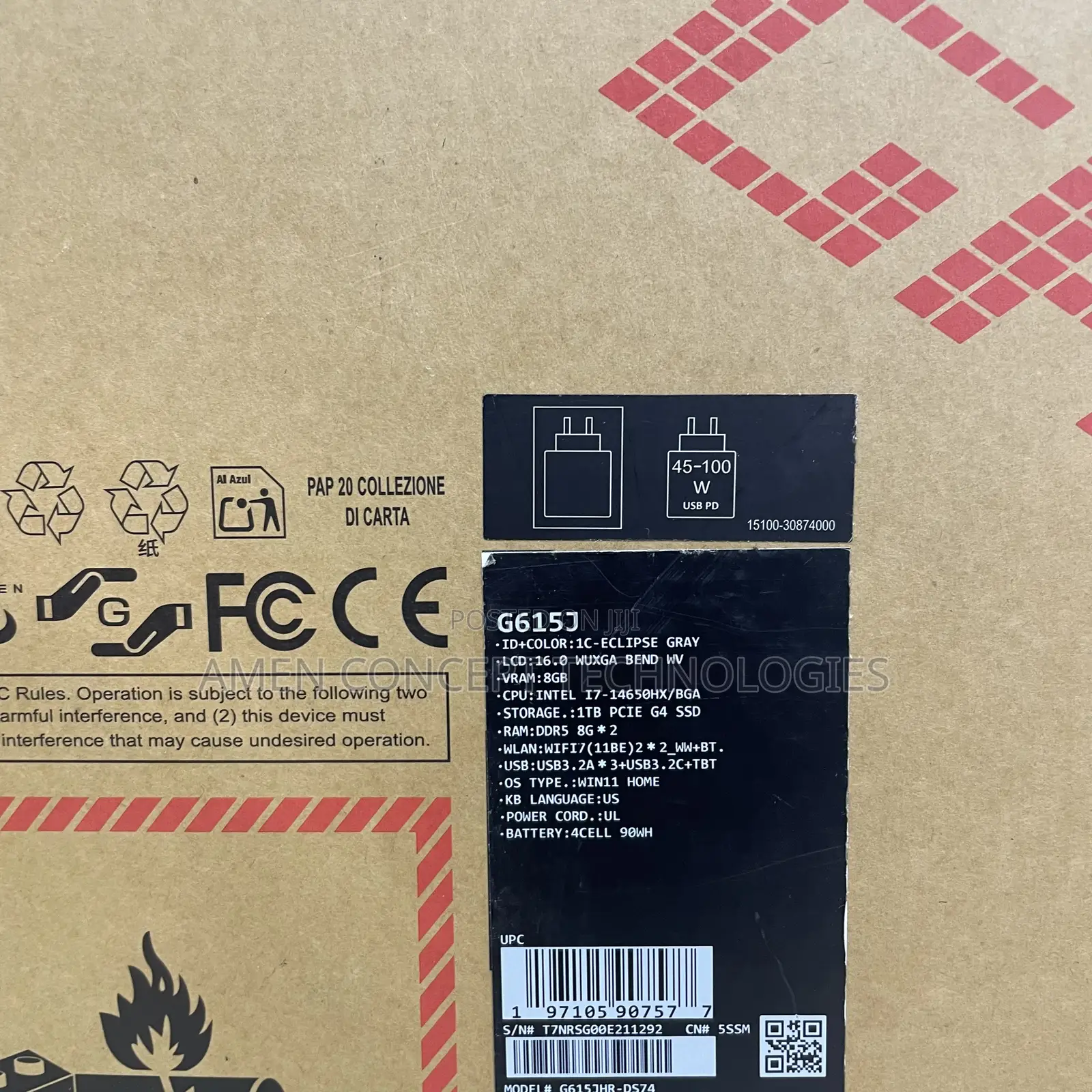 New Laptop Asus ROG Strix G16 G614 16GB Intel Core i7 SSD 1T