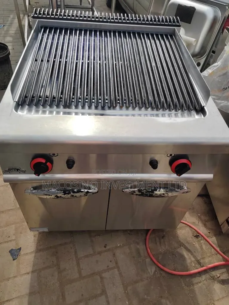 Commercial-Grade Industrial Standing Gas Lava Rock Grill