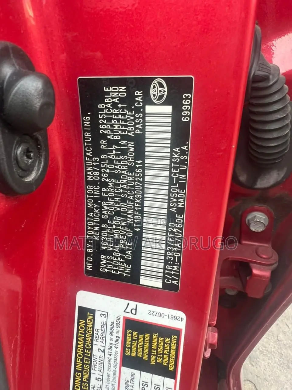 Toyota Camry 2014 Red