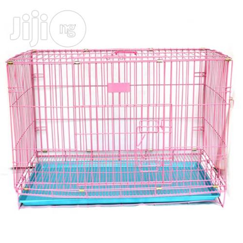 Large Folding Metal Pet Cage Kennel With Tray