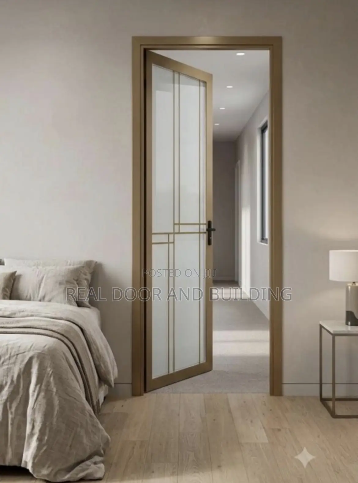 High Quality Aluminium Toilet Door With Glass