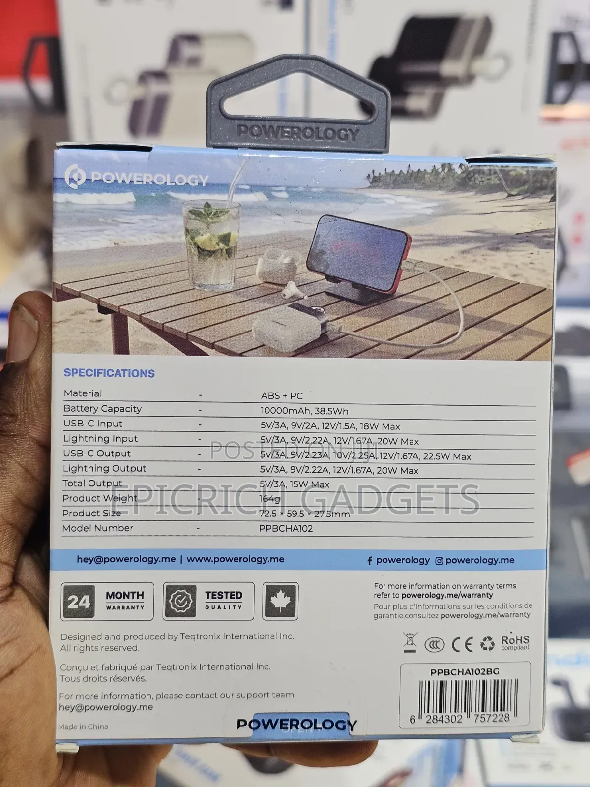 Powerology Legacy 10000mah Mini Fast Charging Power Bank