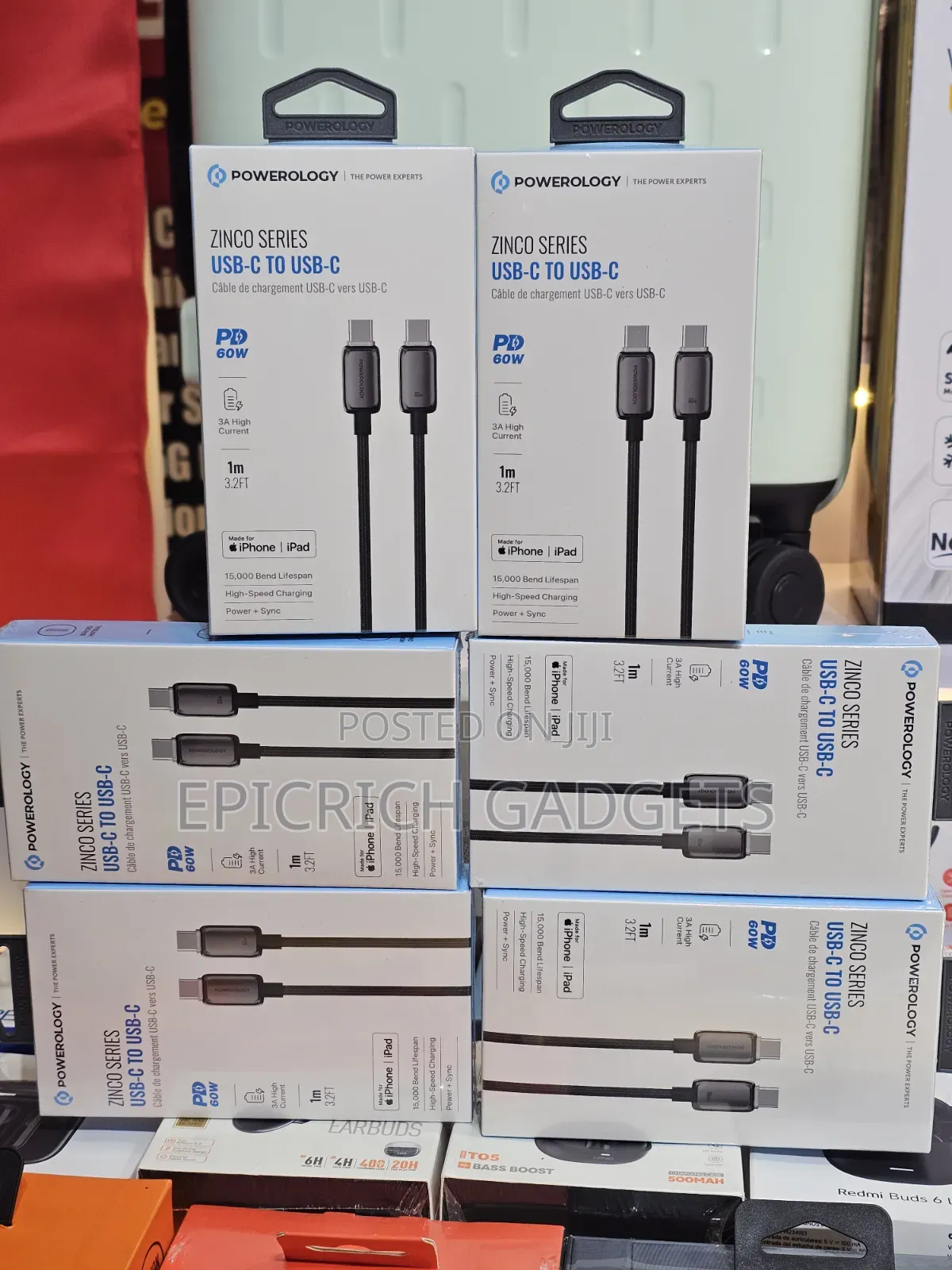 Powerology Zinco Pd60w Usb-C to Usb-C Cable iPhone iPad