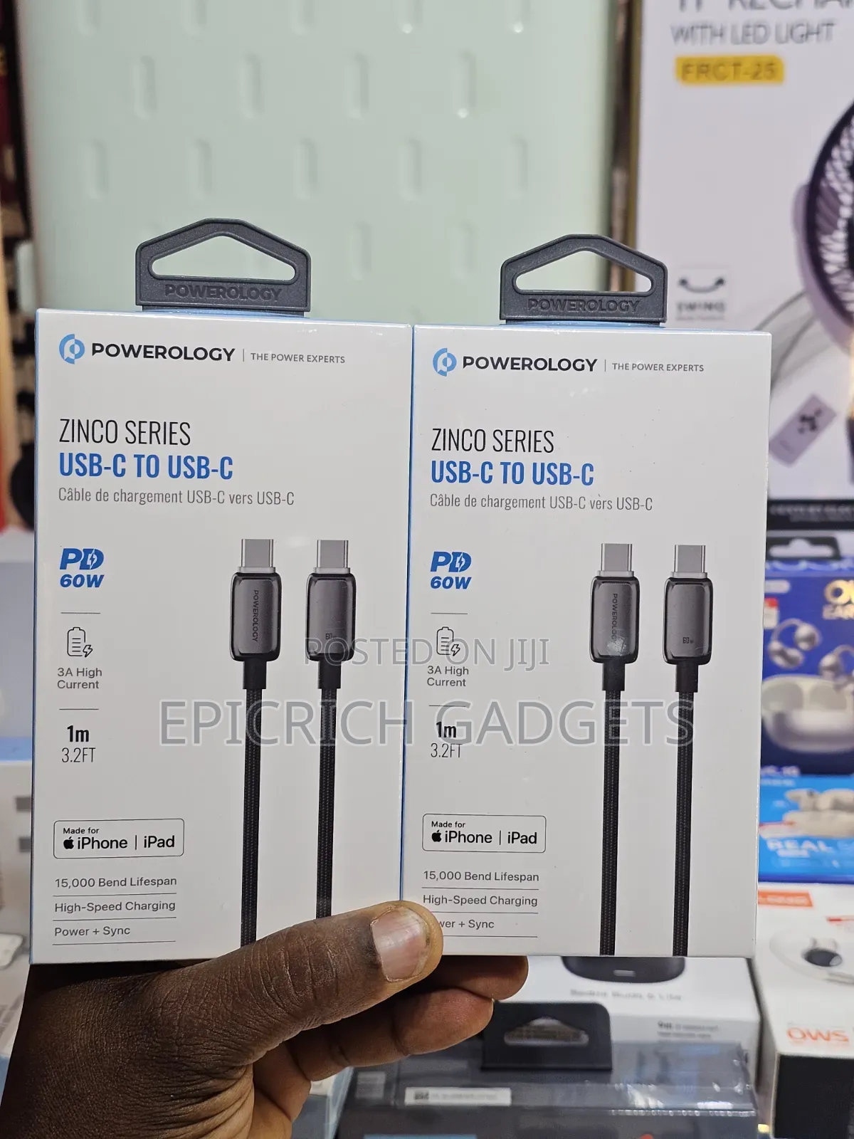 Powerology Zinco Pd60w Usb-C to Usb-C Cable iPhone iPad