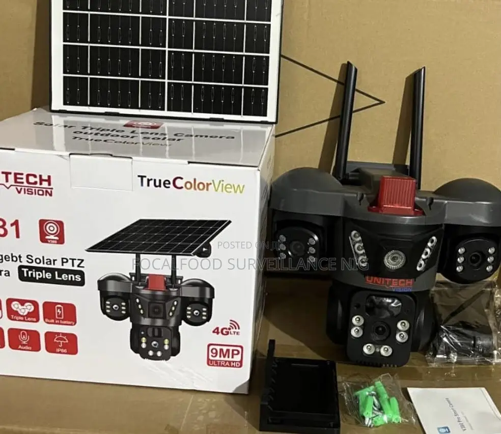 Triple Lens 4g Solar CCTV Camera – Wireless Outdoor PTZ Security Cam