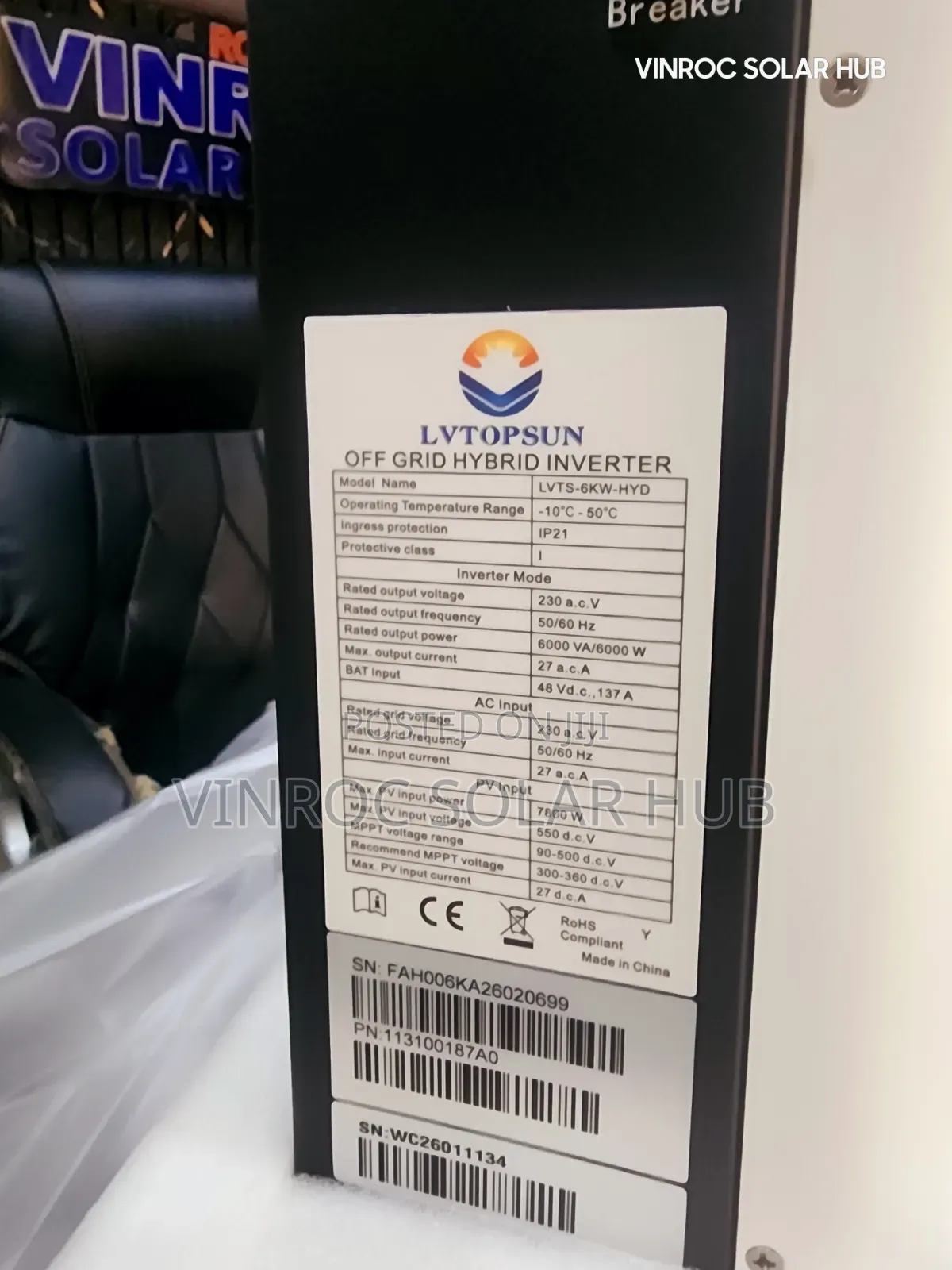 6kva 51.2 Lvtopsun Hybrid Inverter