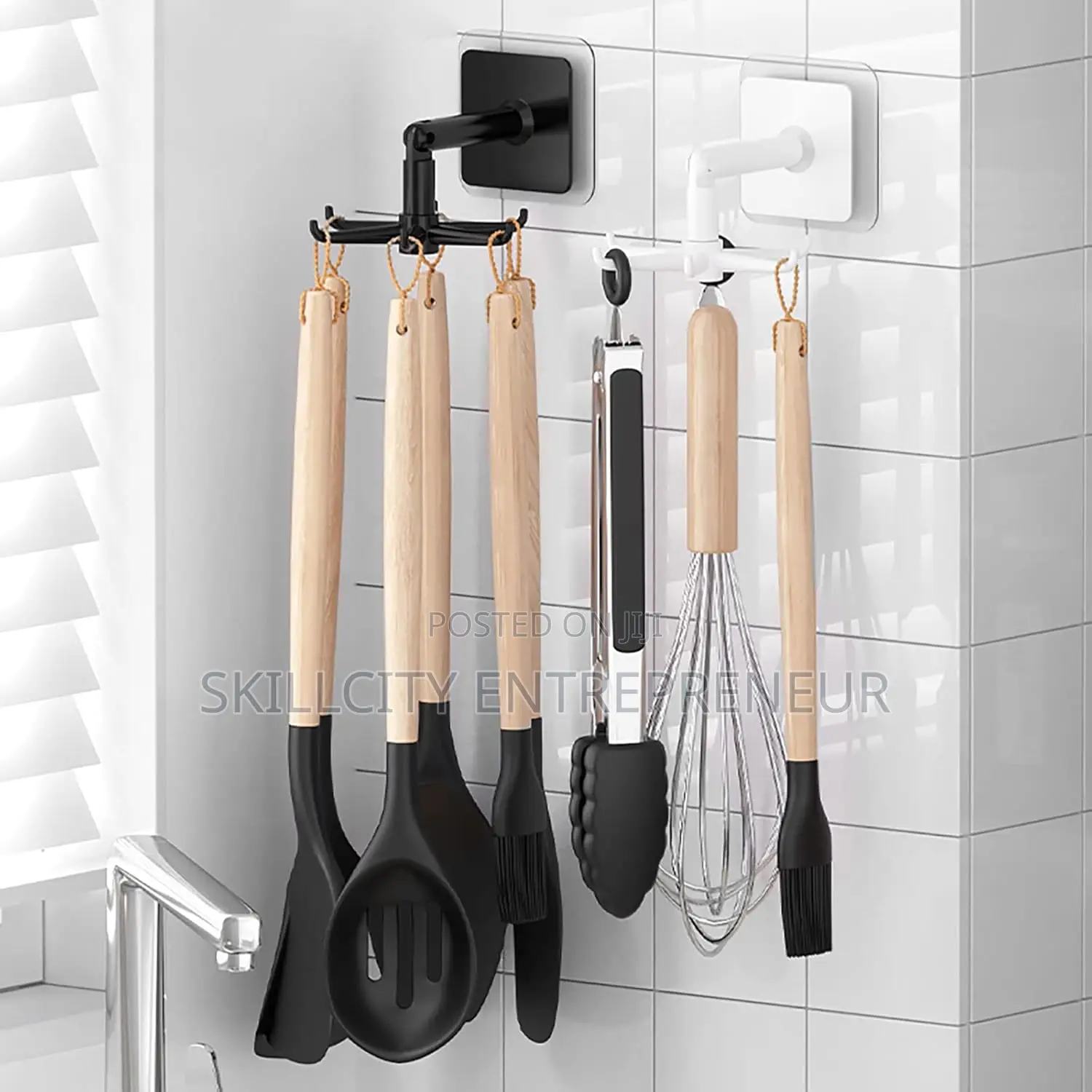 360-degree Rotating Self-adhesive Kitchen Hooks