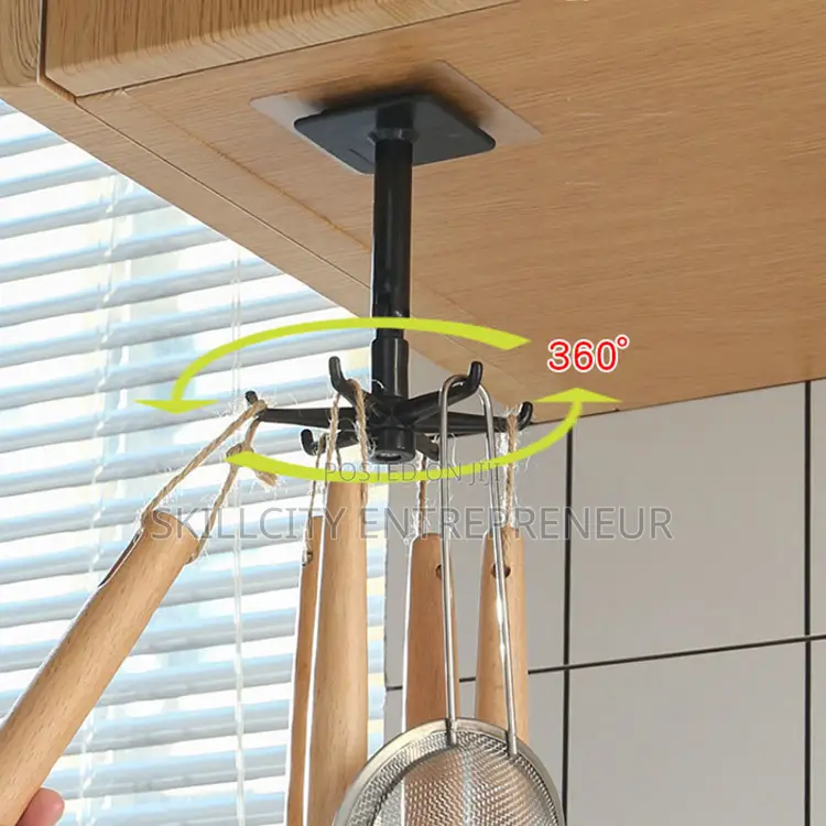360-degree Rotating Self-adhesive Kitchen Hooks