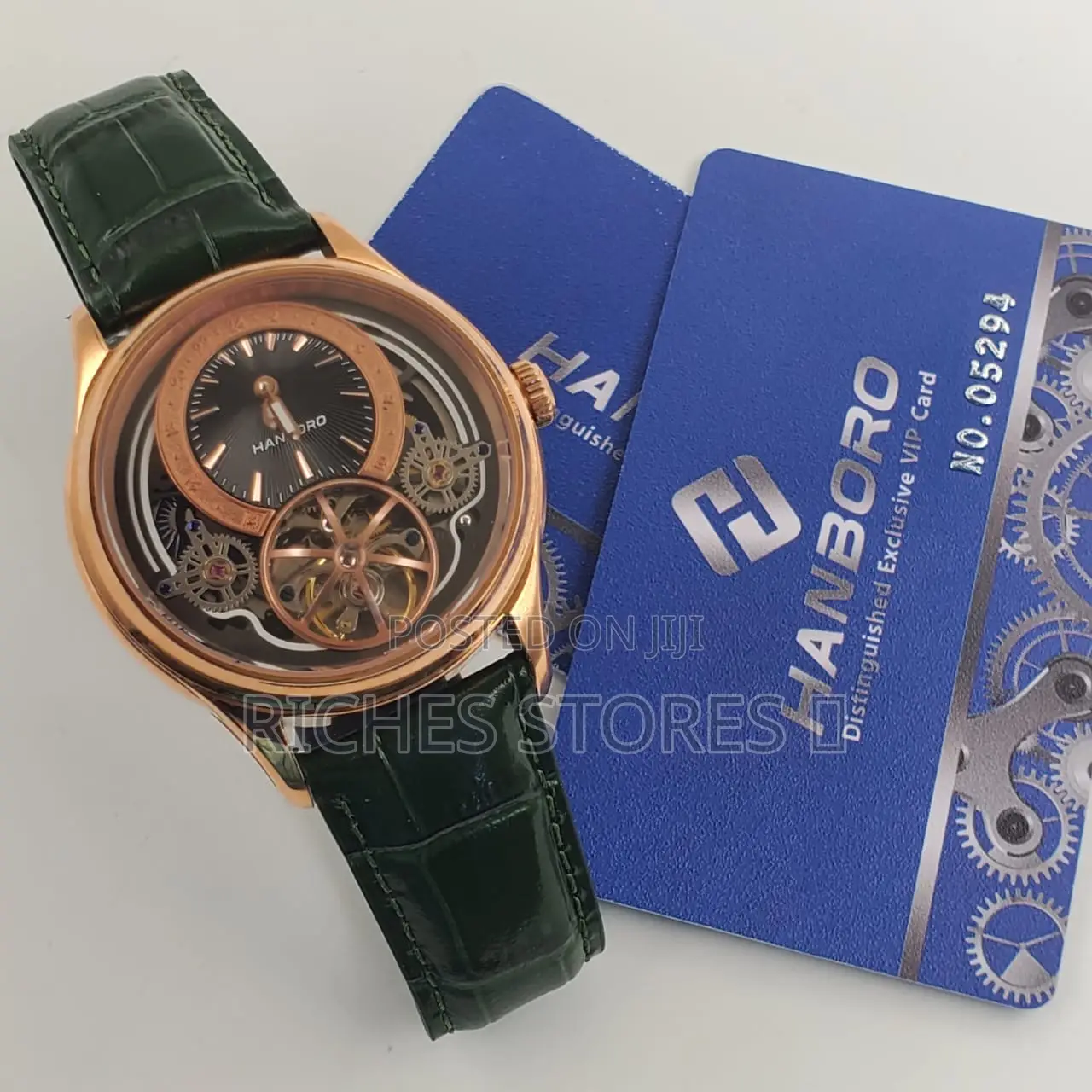 Hanboro Male Watch Leather Strap Automatic System