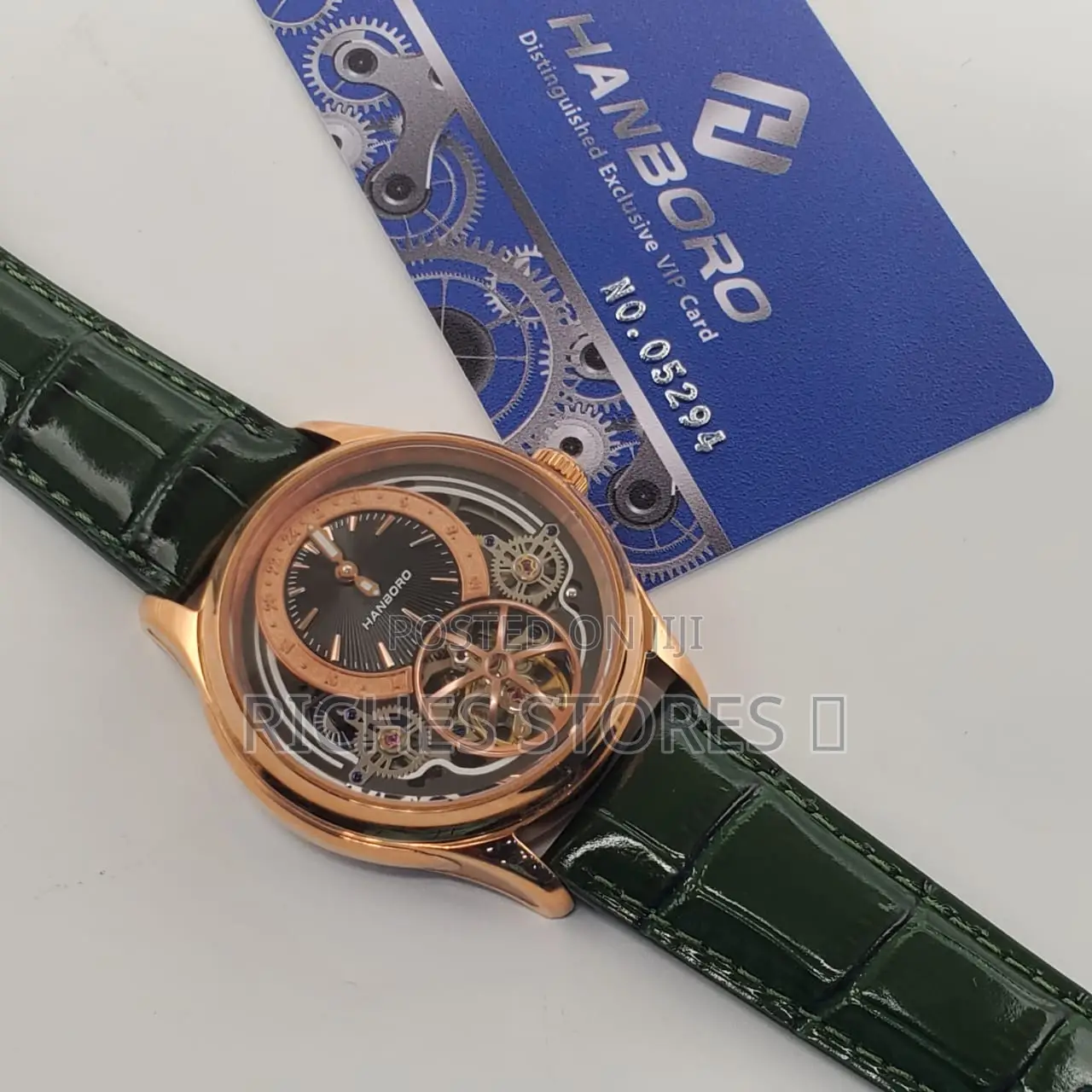 Hanboro Male Watch Leather Strap Automatic System