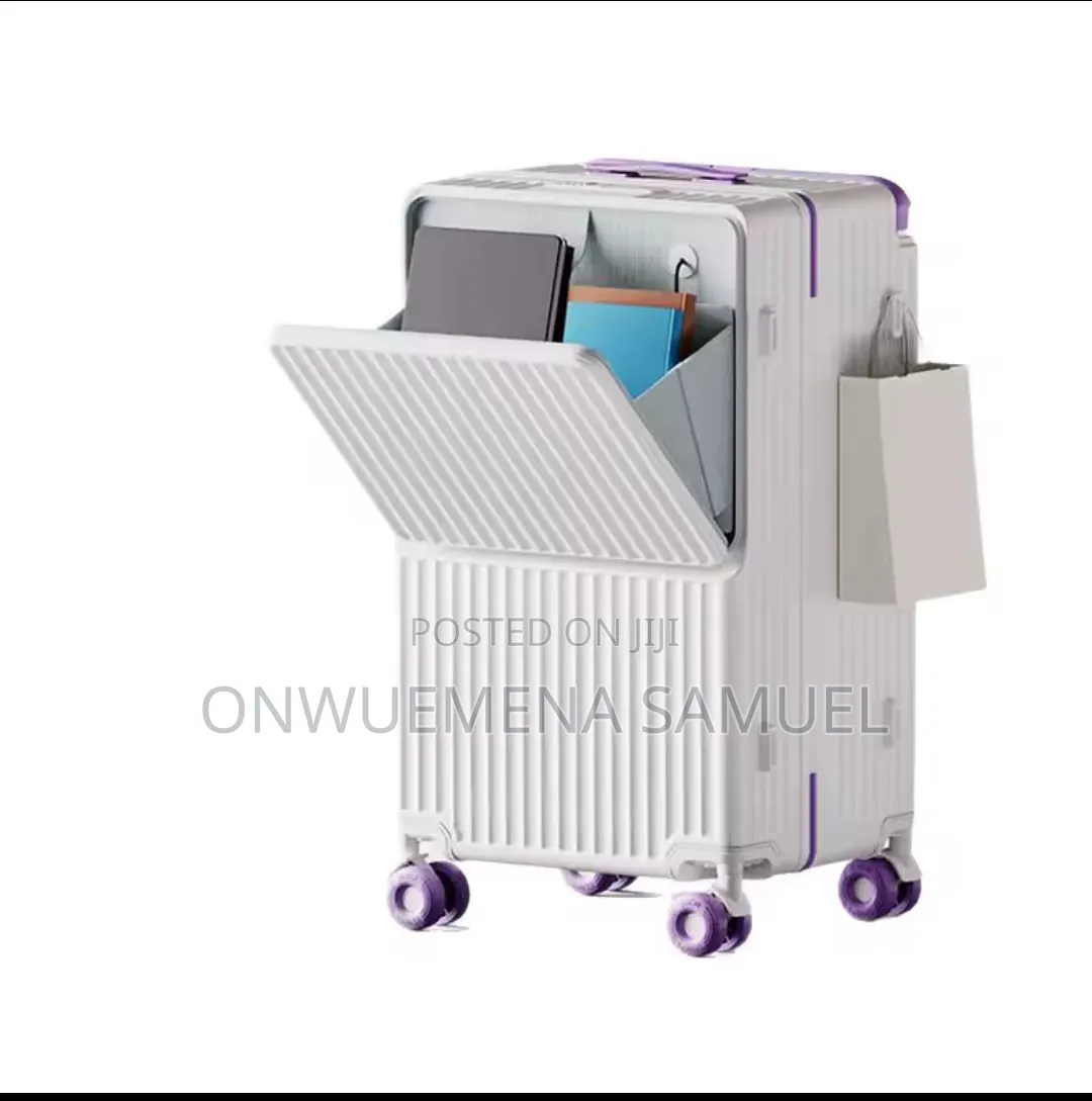 24" New Wide Tie Rod Luggage Front Opening Bag Multifunctional Travel