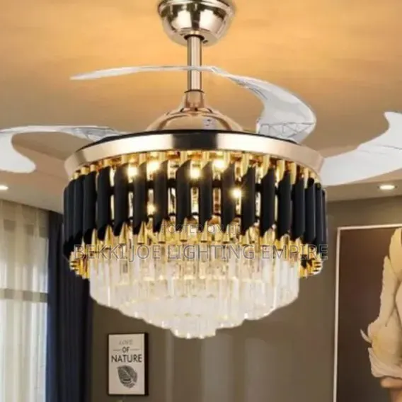 Modern Style Crystal Chandelier With Fan