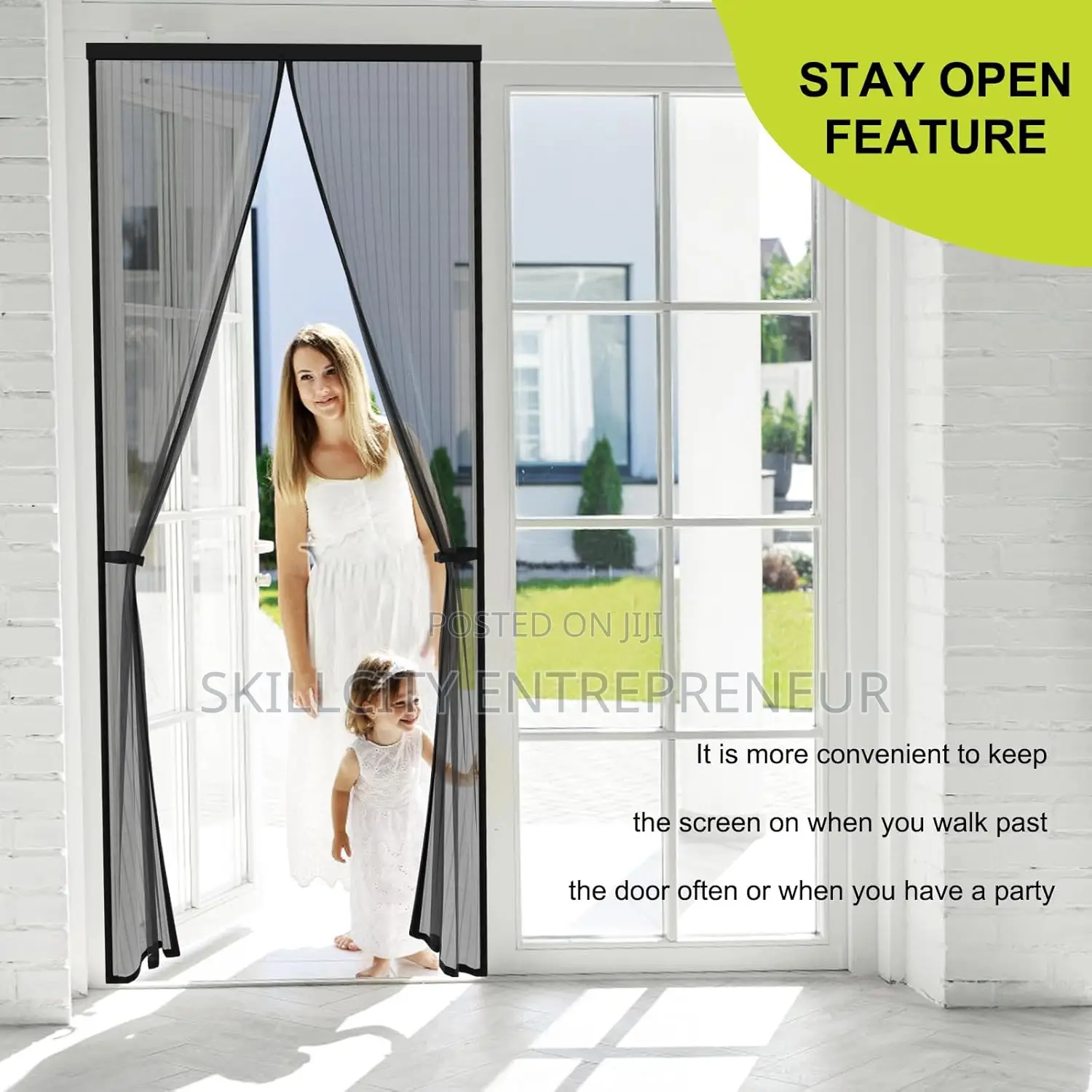 Magic Mesh Hands-Free Screen Door