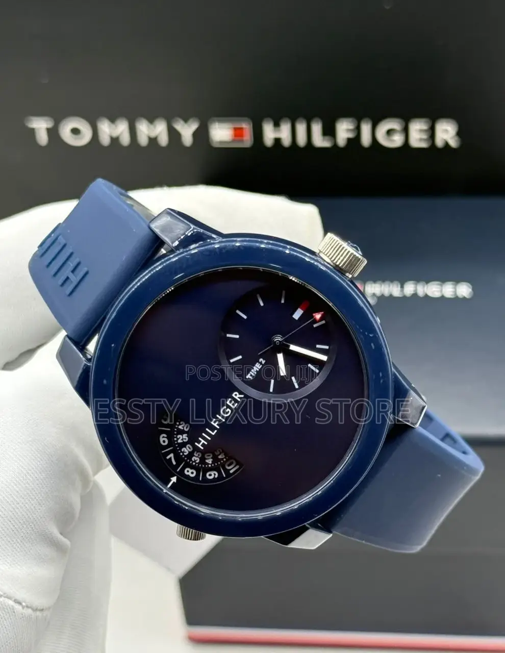 Tommy Hilfiger Quality Luxury Men Rubber Wristwatch