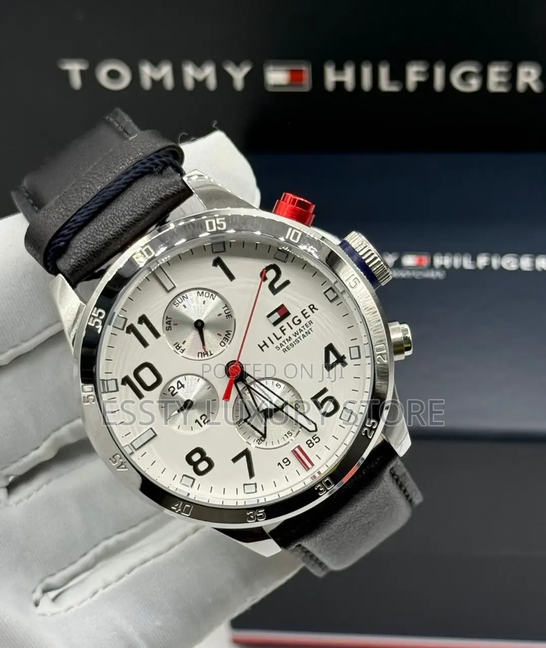 Tommy Hilfiger Quality Luxury Men Genuine Leather Wristwatch