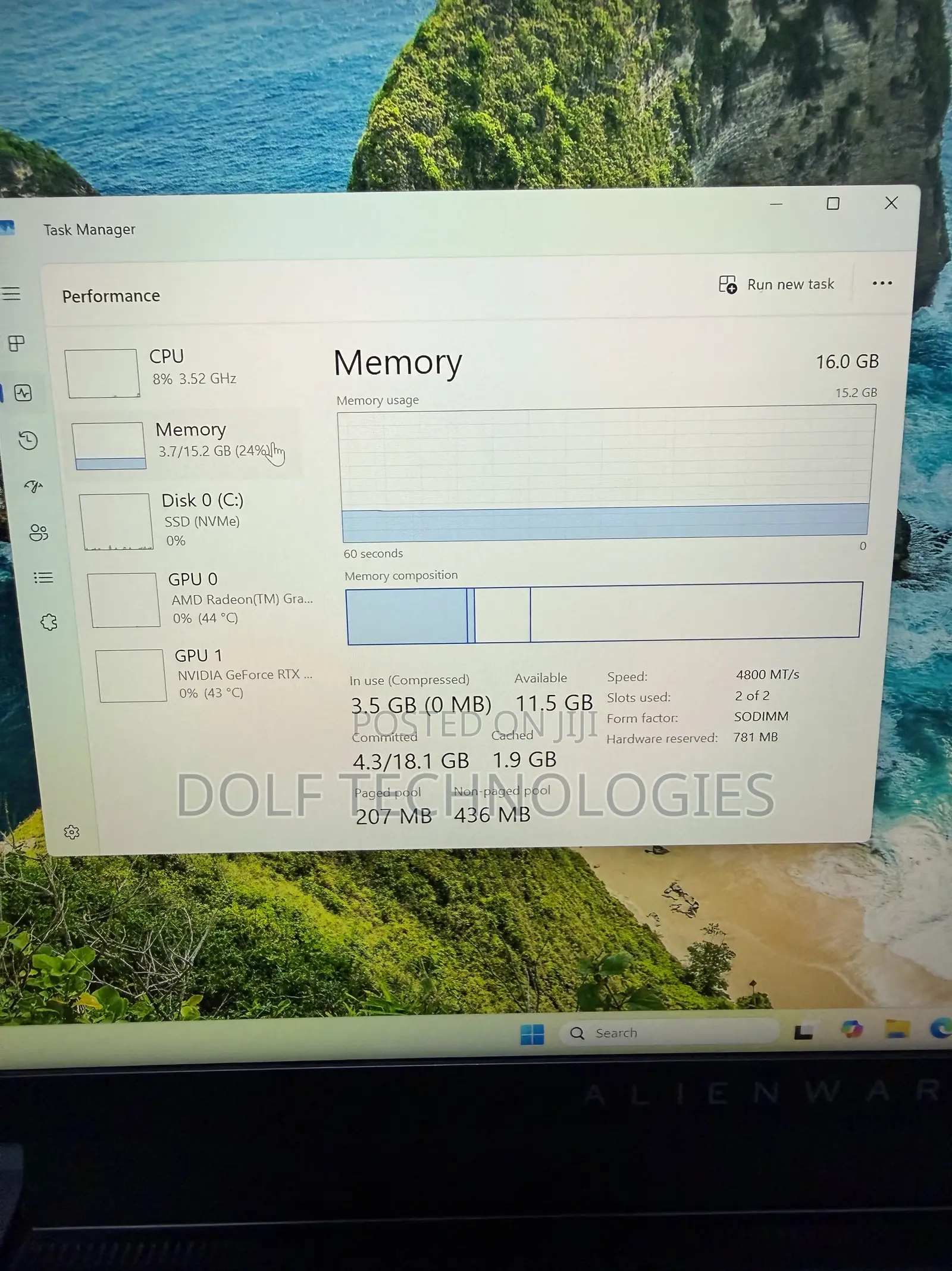 Laptop Alienware M15 R7 16GB AMD Ryzen 7 SSD 512GB