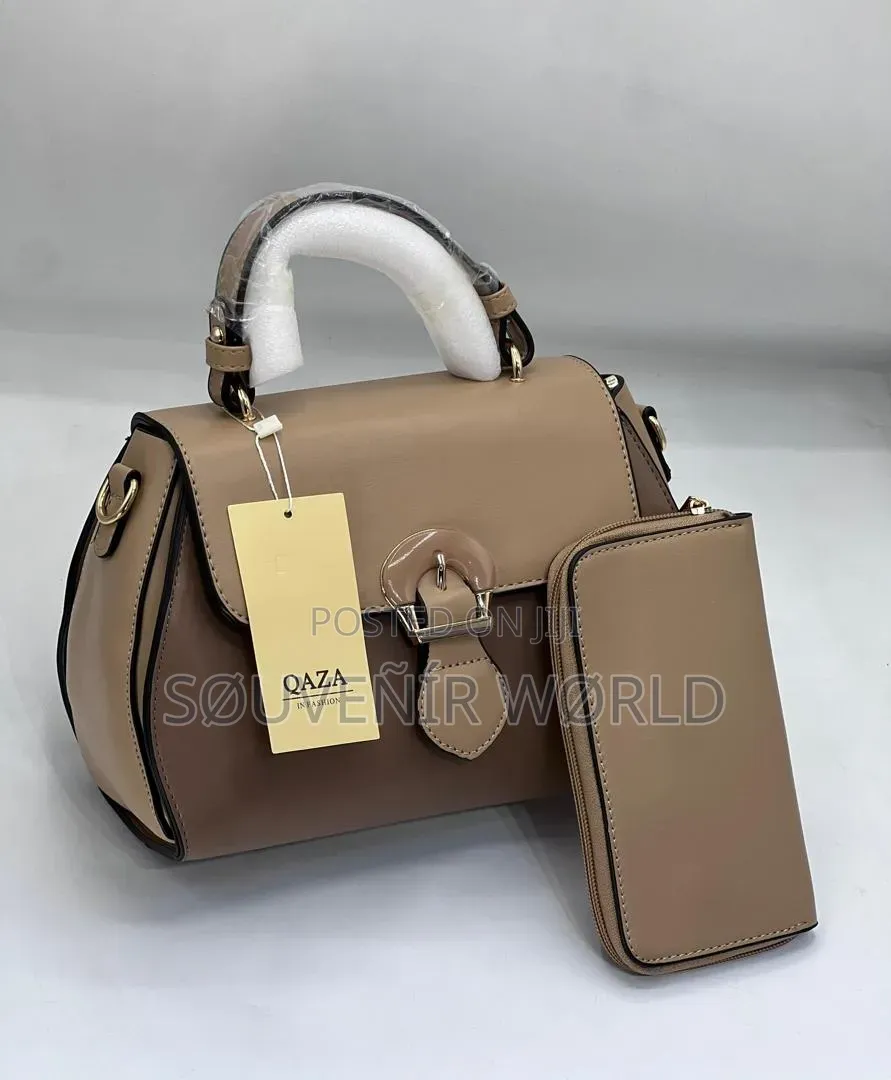 Qaza Elegant Two-Tone Handbag Wallet Set