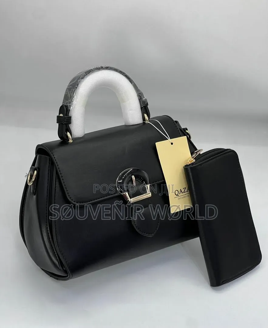 Qaza Elegant Two-Tone Handbag Wallet Set