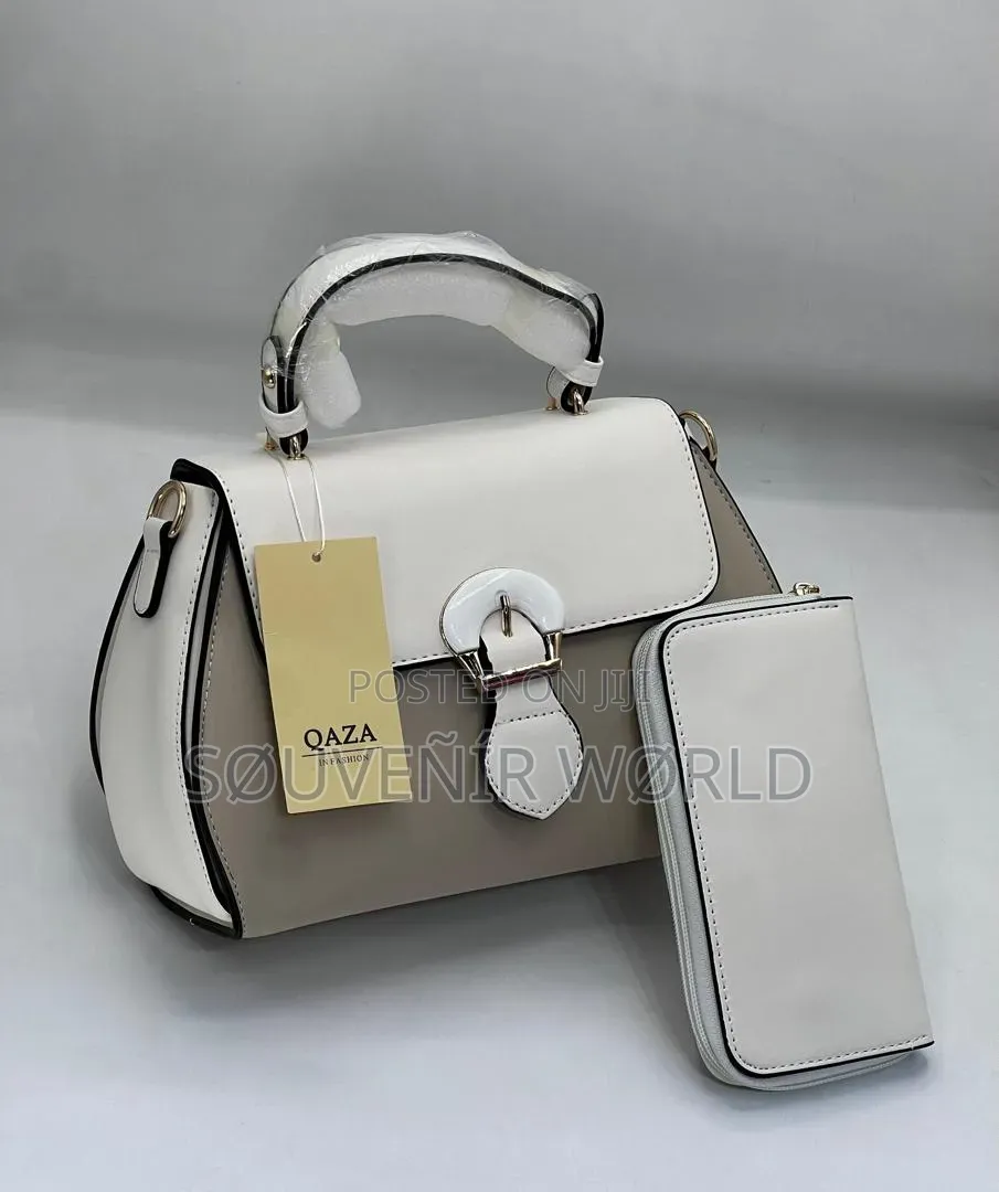 Qaza Elegant Two-Tone Handbag Wallet Set
