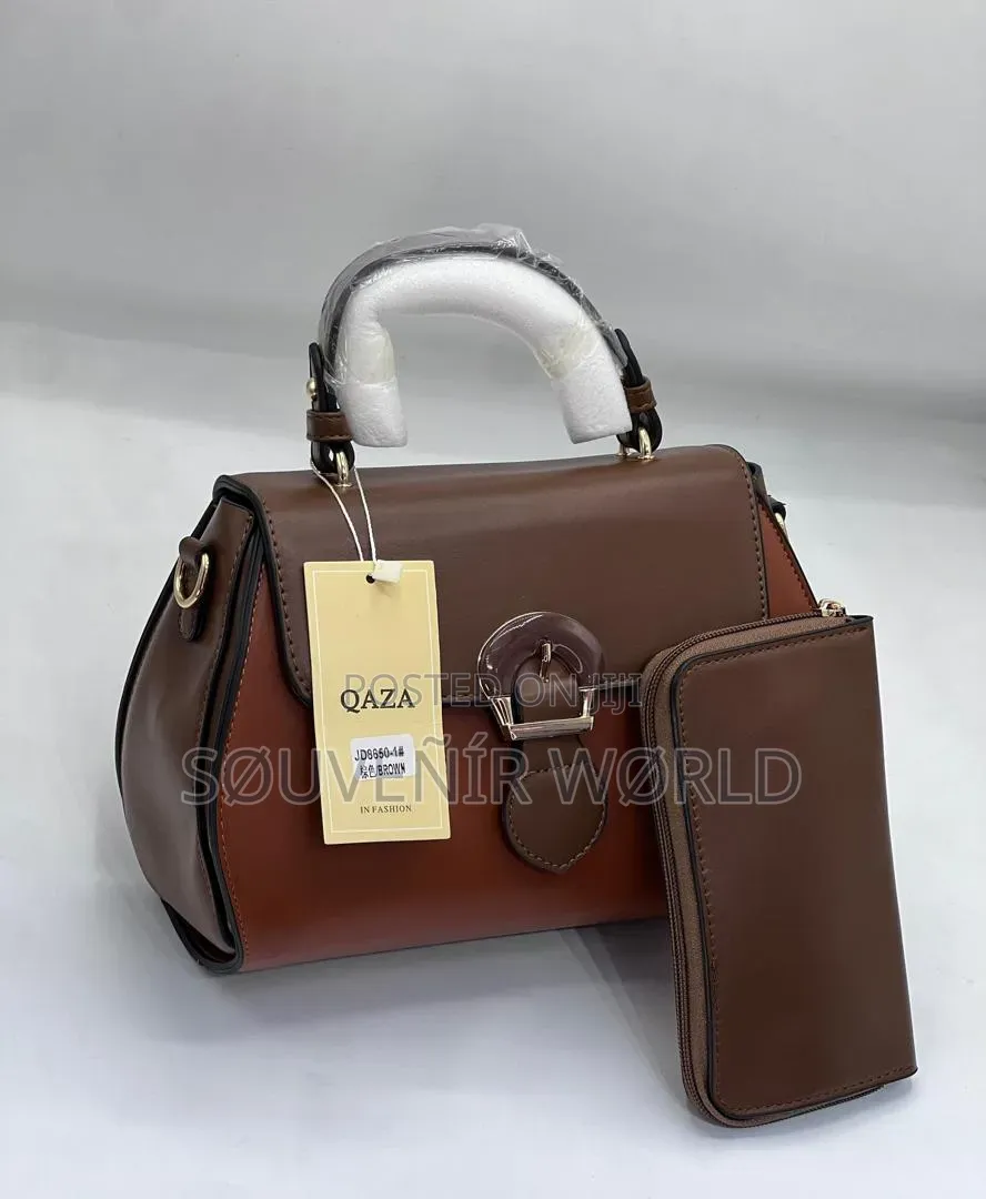 Qaza Elegant Two-Tone Handbag Wallet Set