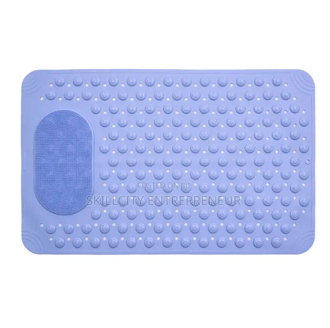 Anti-Slip Shower Mat With Suction Cups and a Foot Scrubber Area.