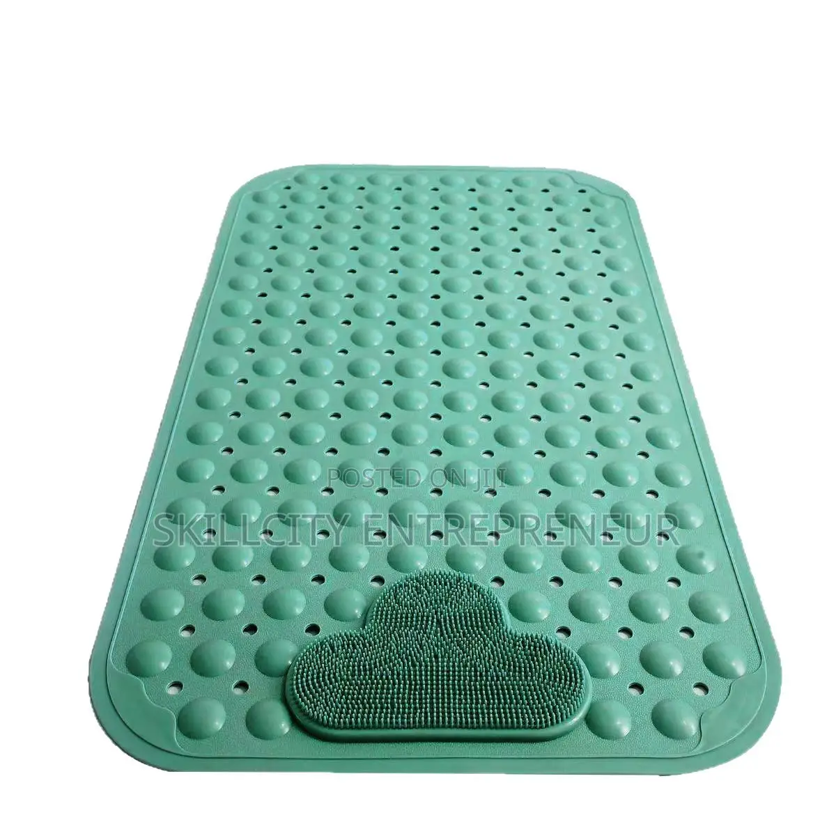 Anti-Slip Shower Mat With Suction Cups and a Foot Scrubber Area.