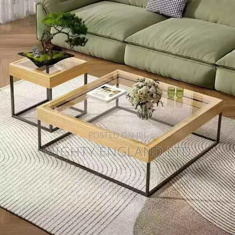 Twin Glass Center Table Set With a Distinctive Nested Design
